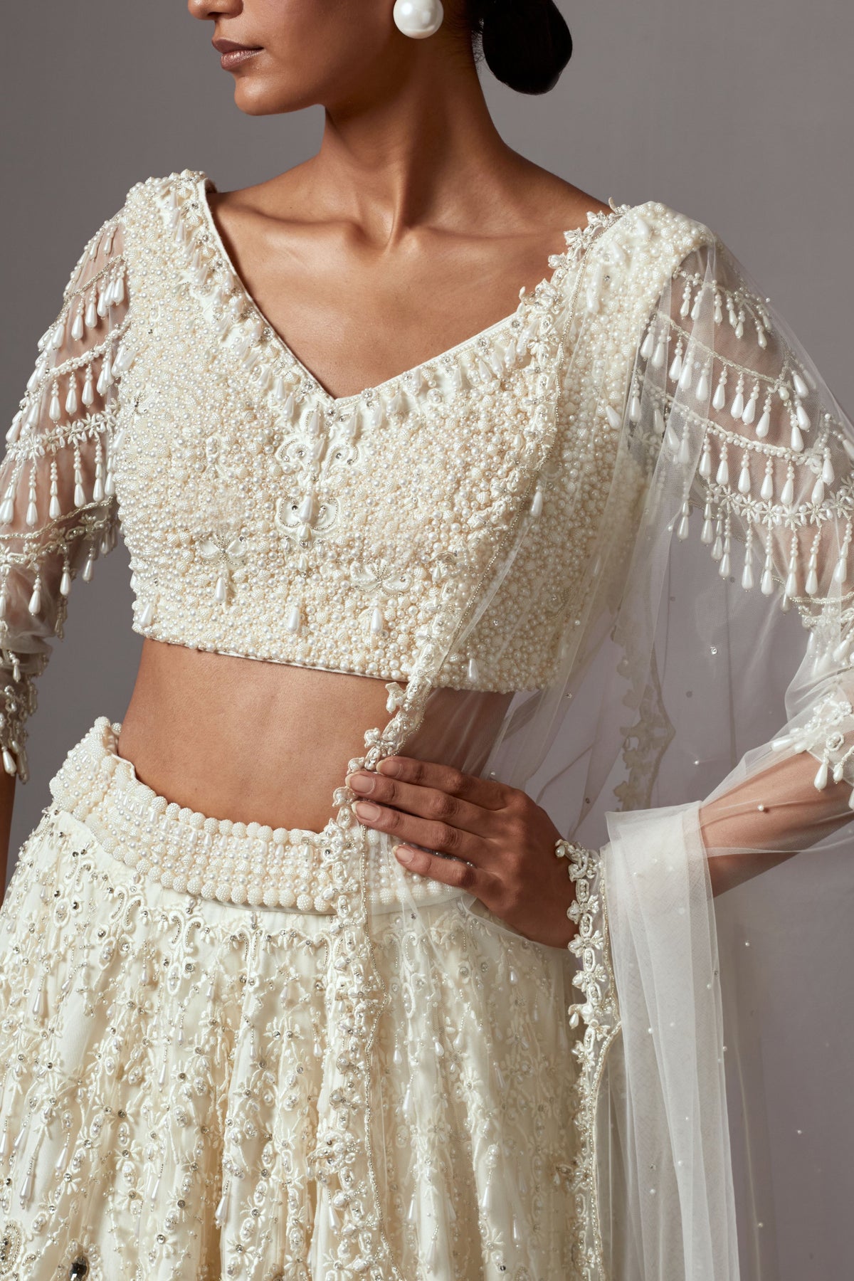 Ivory Lehenga Set