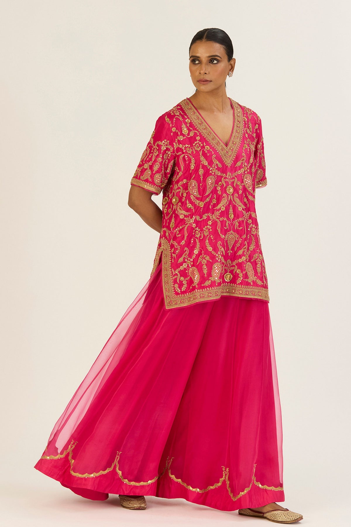 Anvi Fuschia Sharara Set