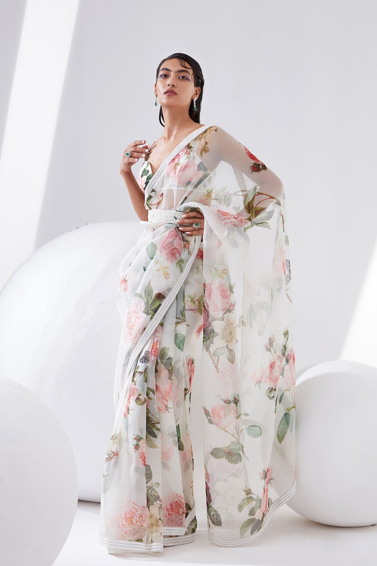 Hyacinth Floral Saree Set