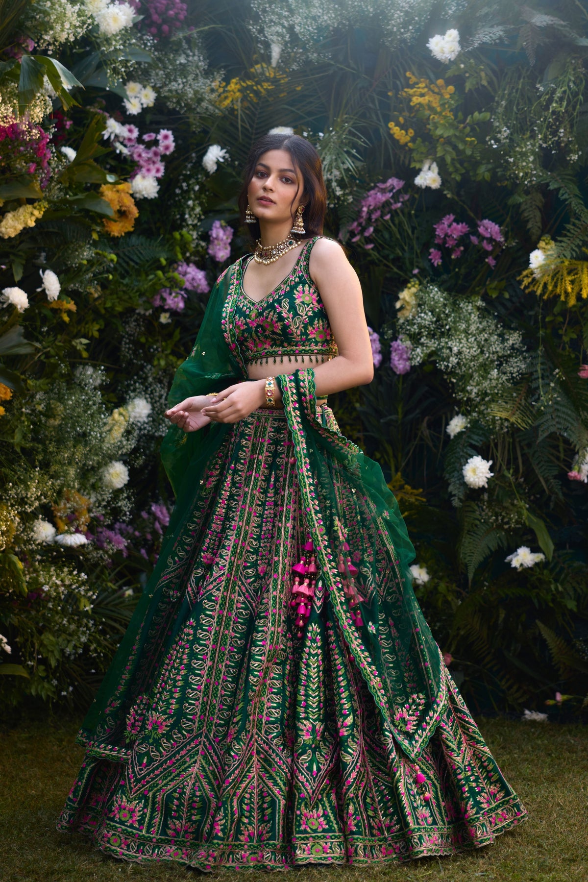 Deep Forest Green Lehenga Set