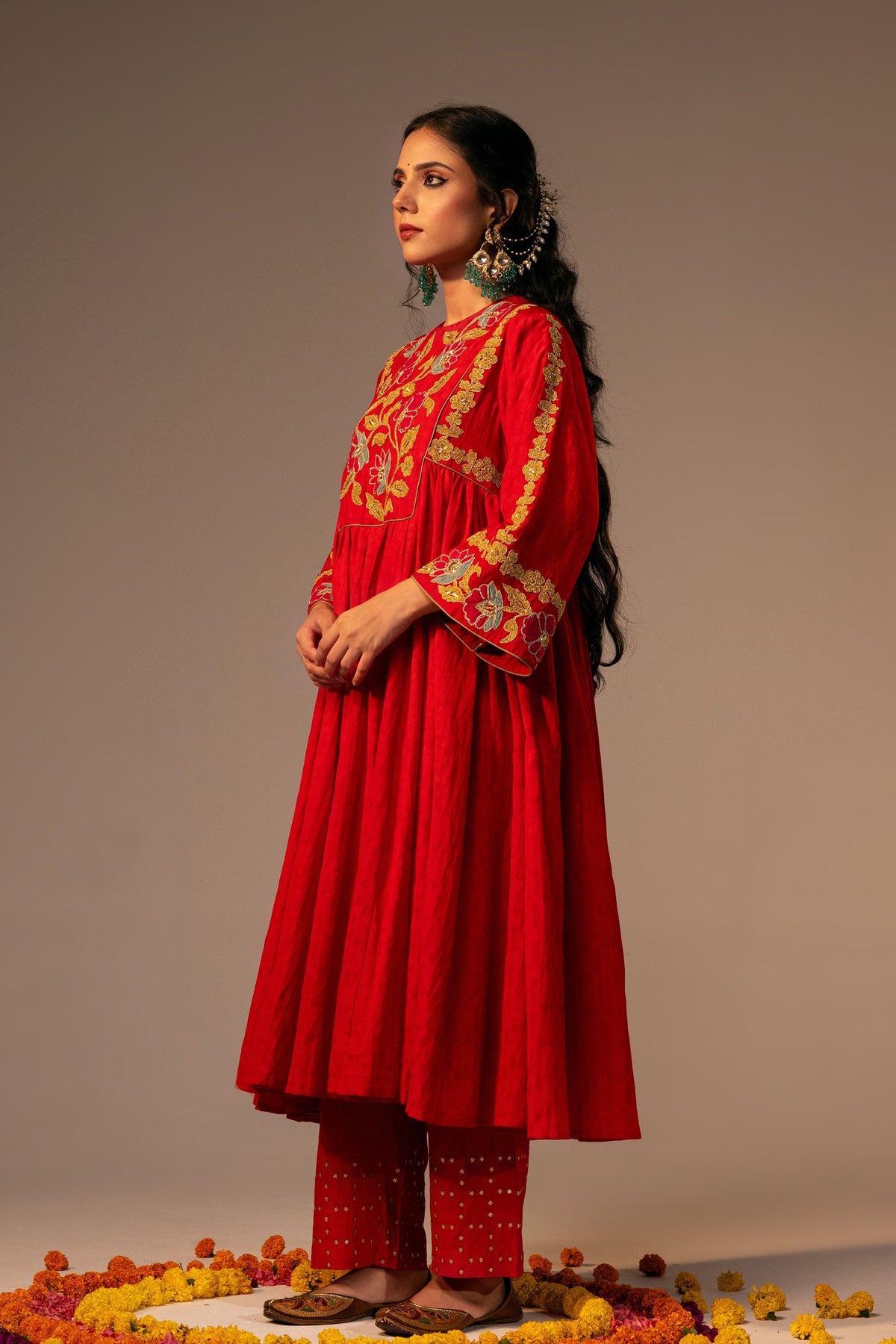 Rose Red Kurta Set