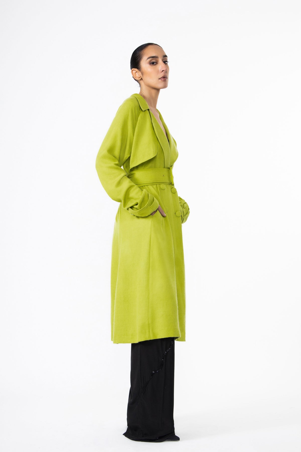 Chartreuse Trench Coat