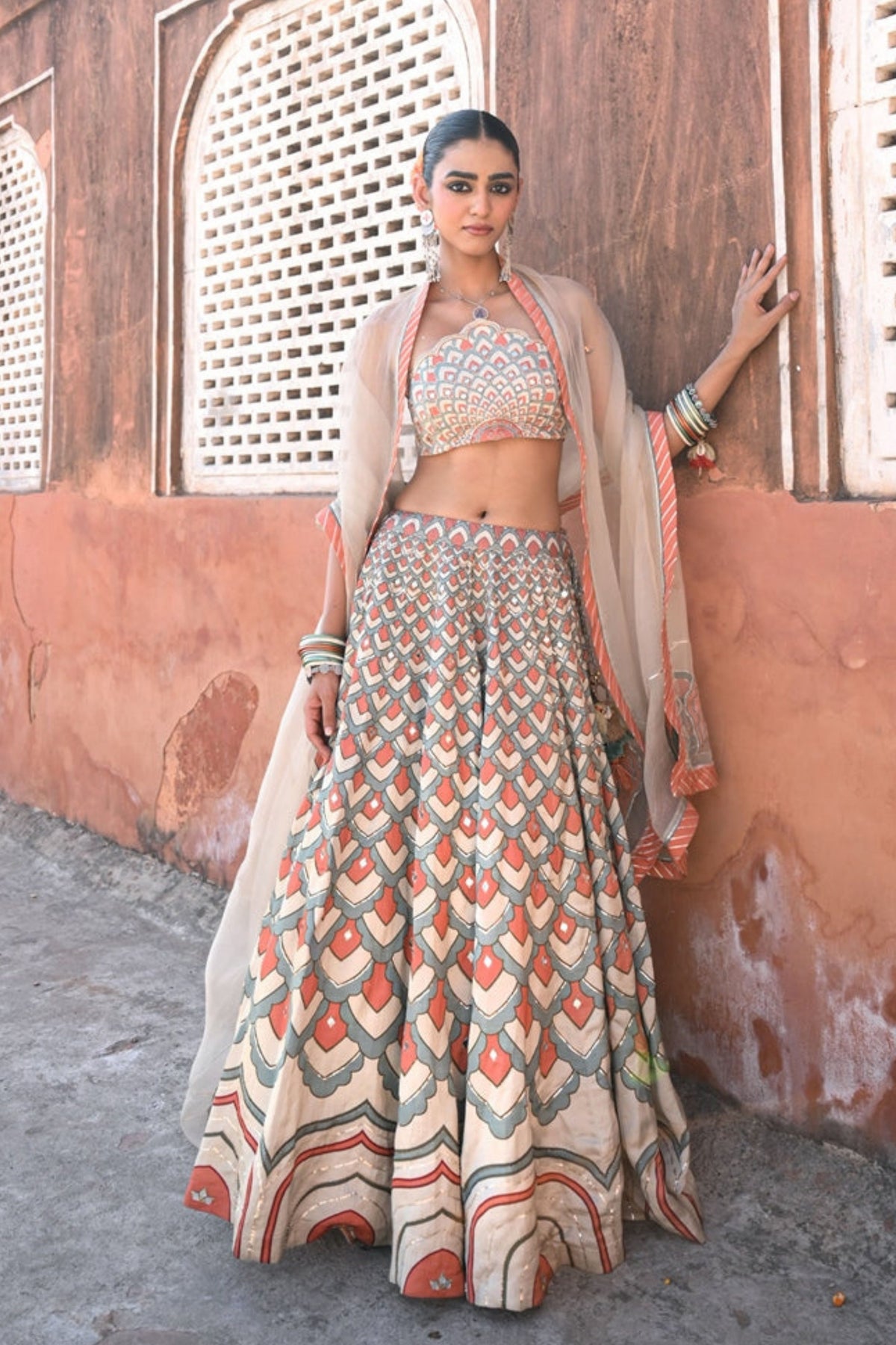 Raas Sleeveless Lehenga Set