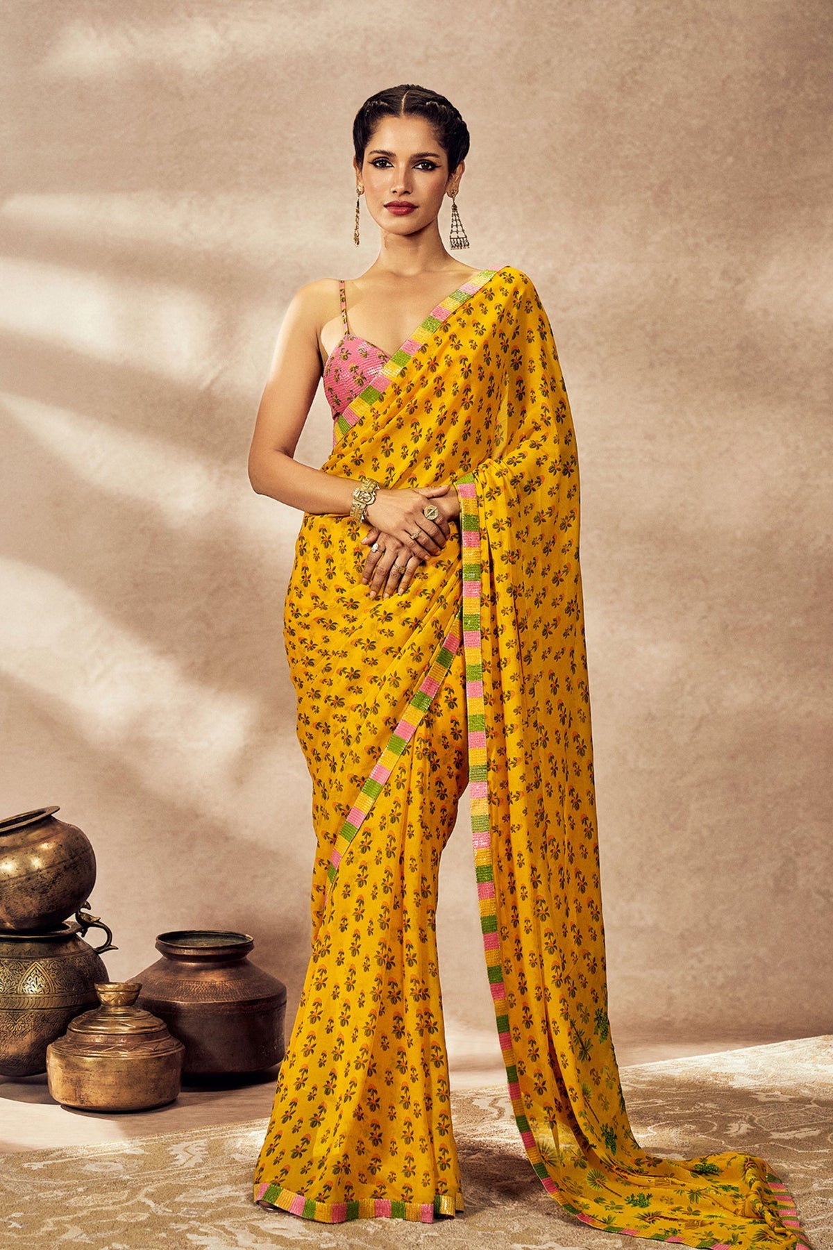 Yellow Pixie Dust Saree