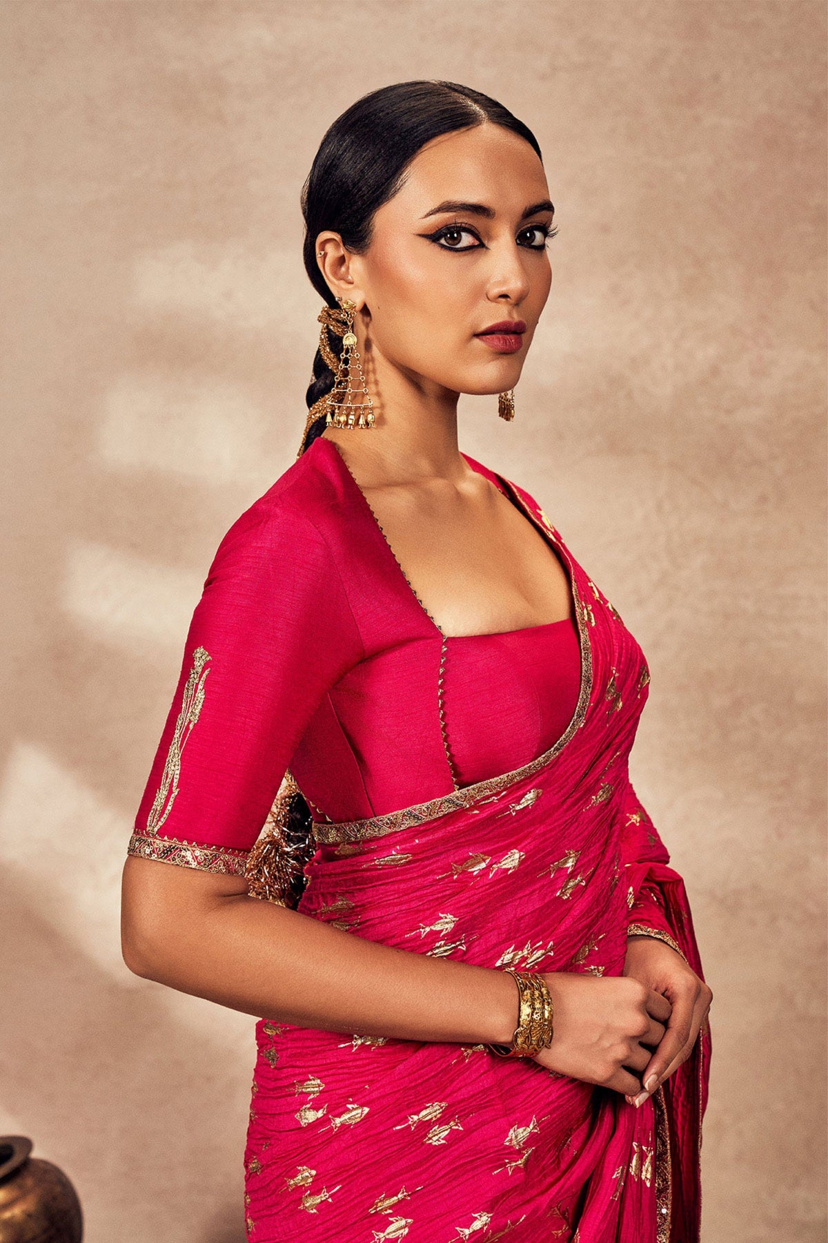 Pink Whispering Lily Crush Saree