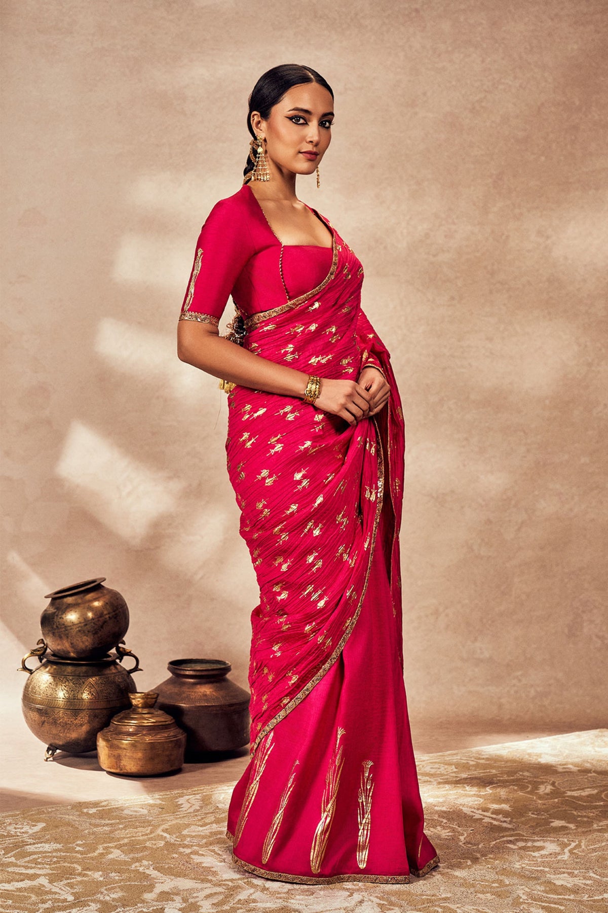 Pink Whispering Lily Crush Saree