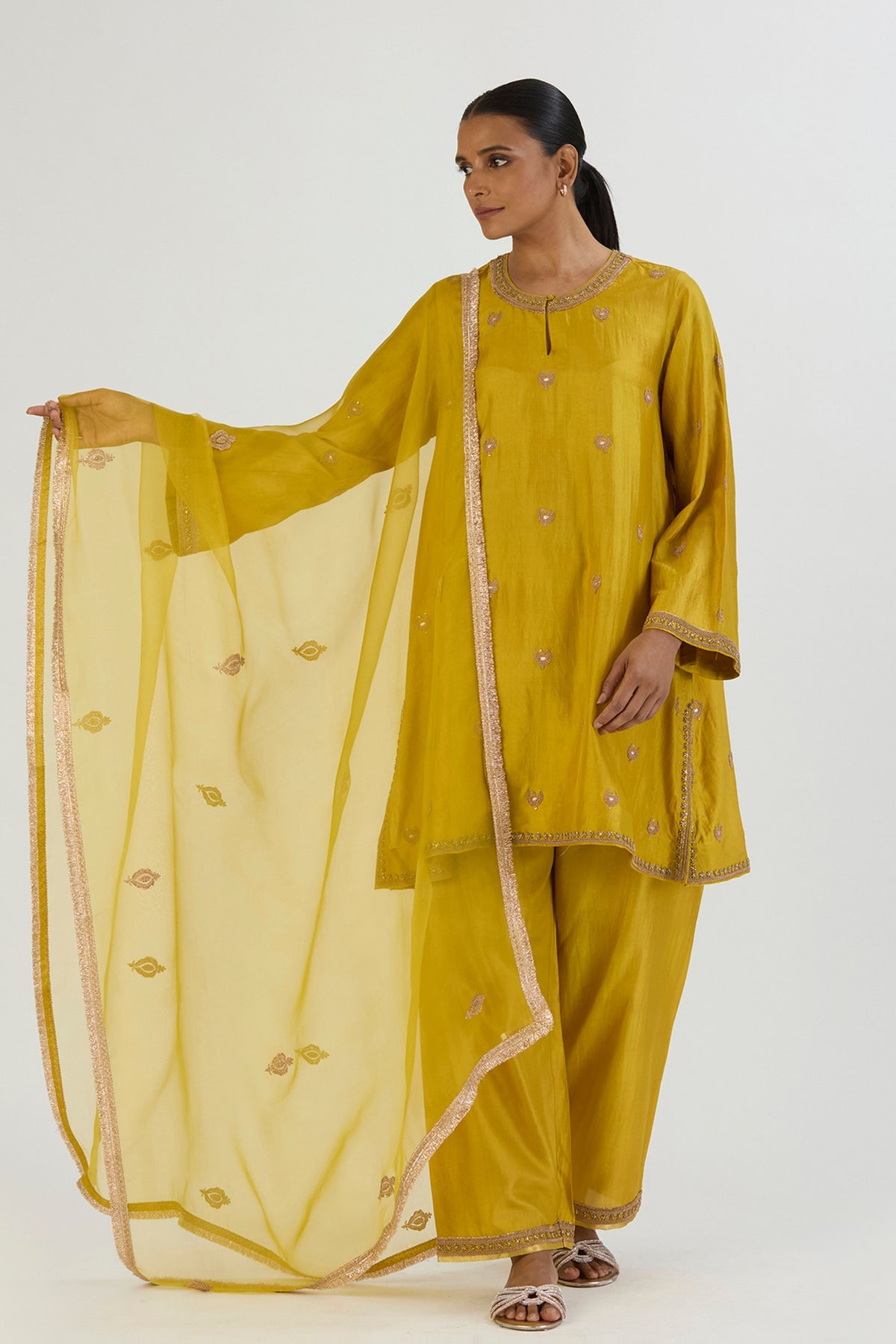 Lime Taavi Dupatta