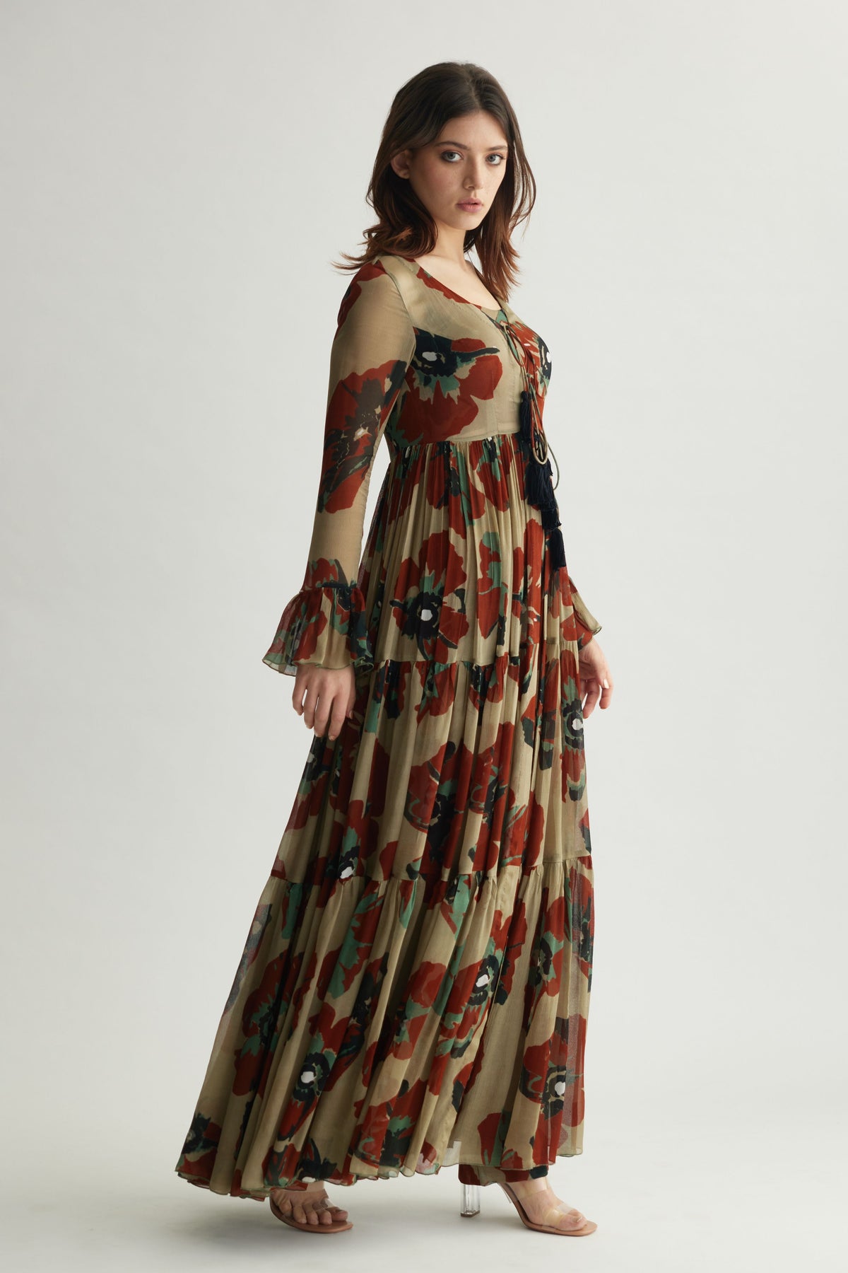 Floral Three Layer Cape