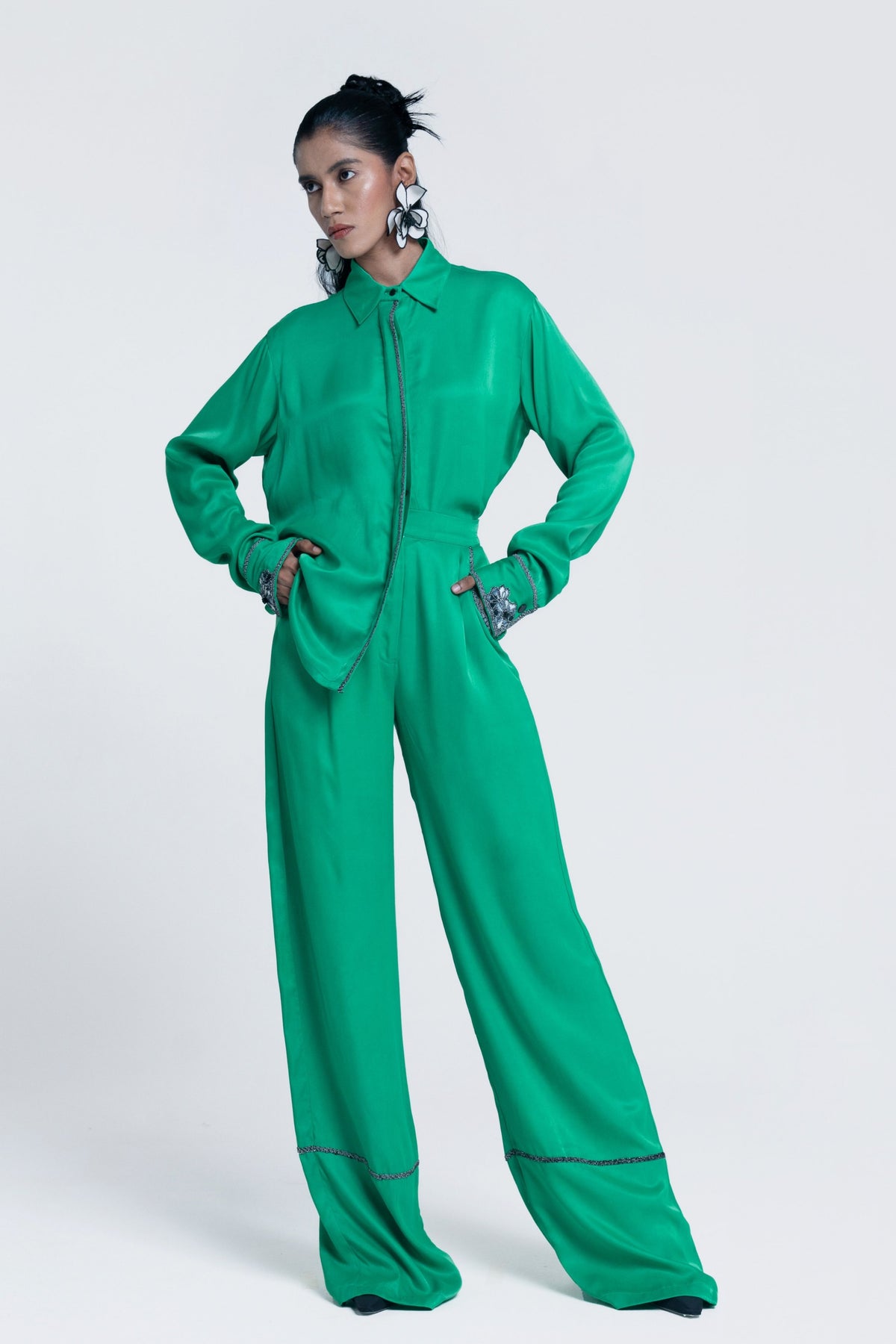 Echo Green Straight Trousers