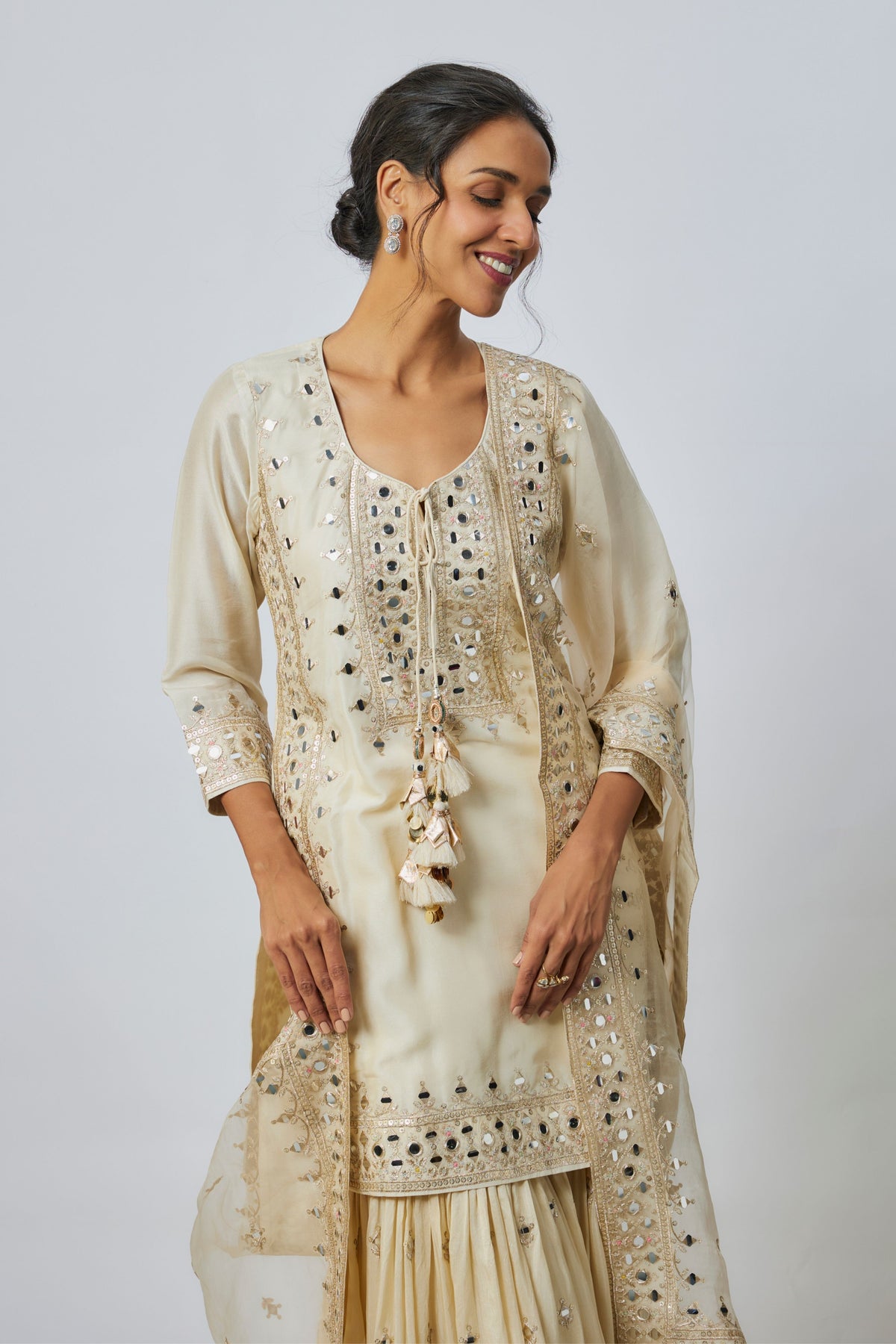 Ivory Pariza Sharara Set