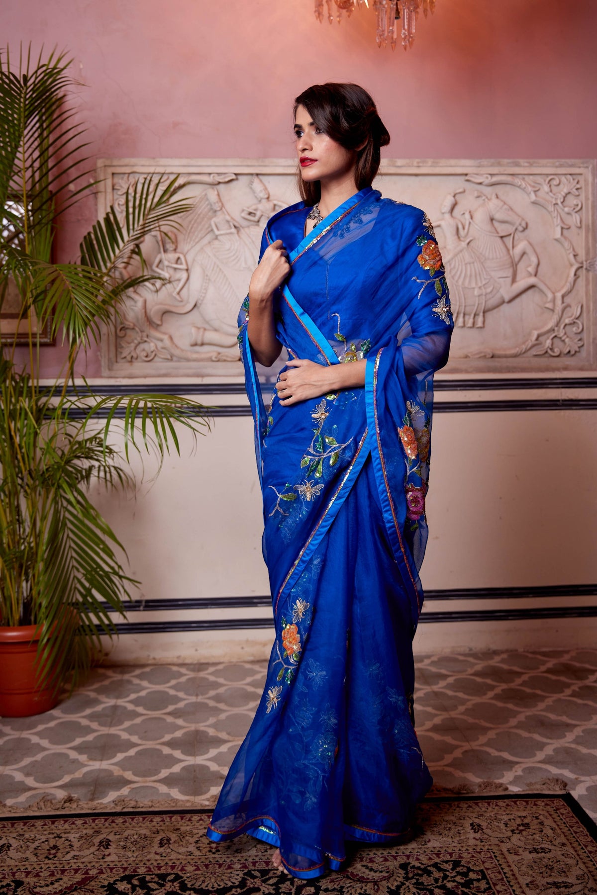 Neelima Cobalt Blue Saree