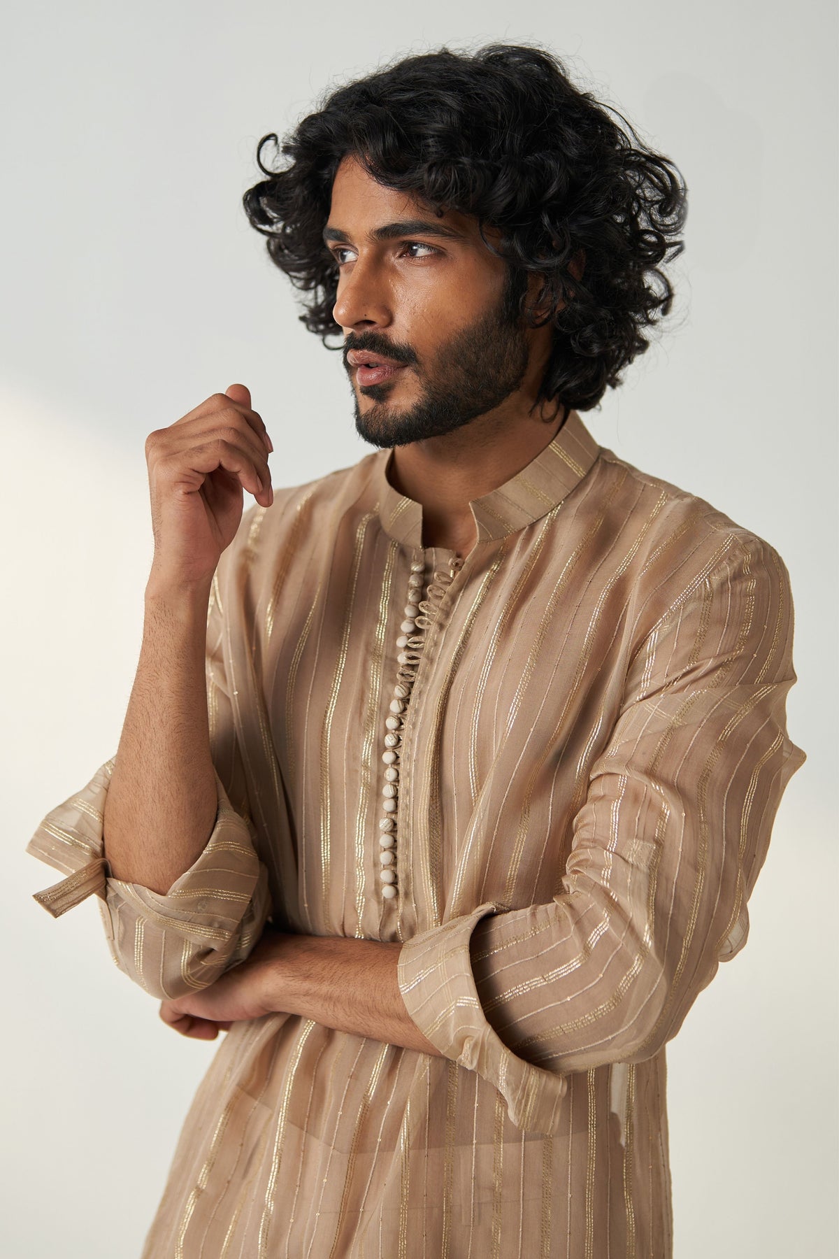 Omkar Fawn Kurta Set