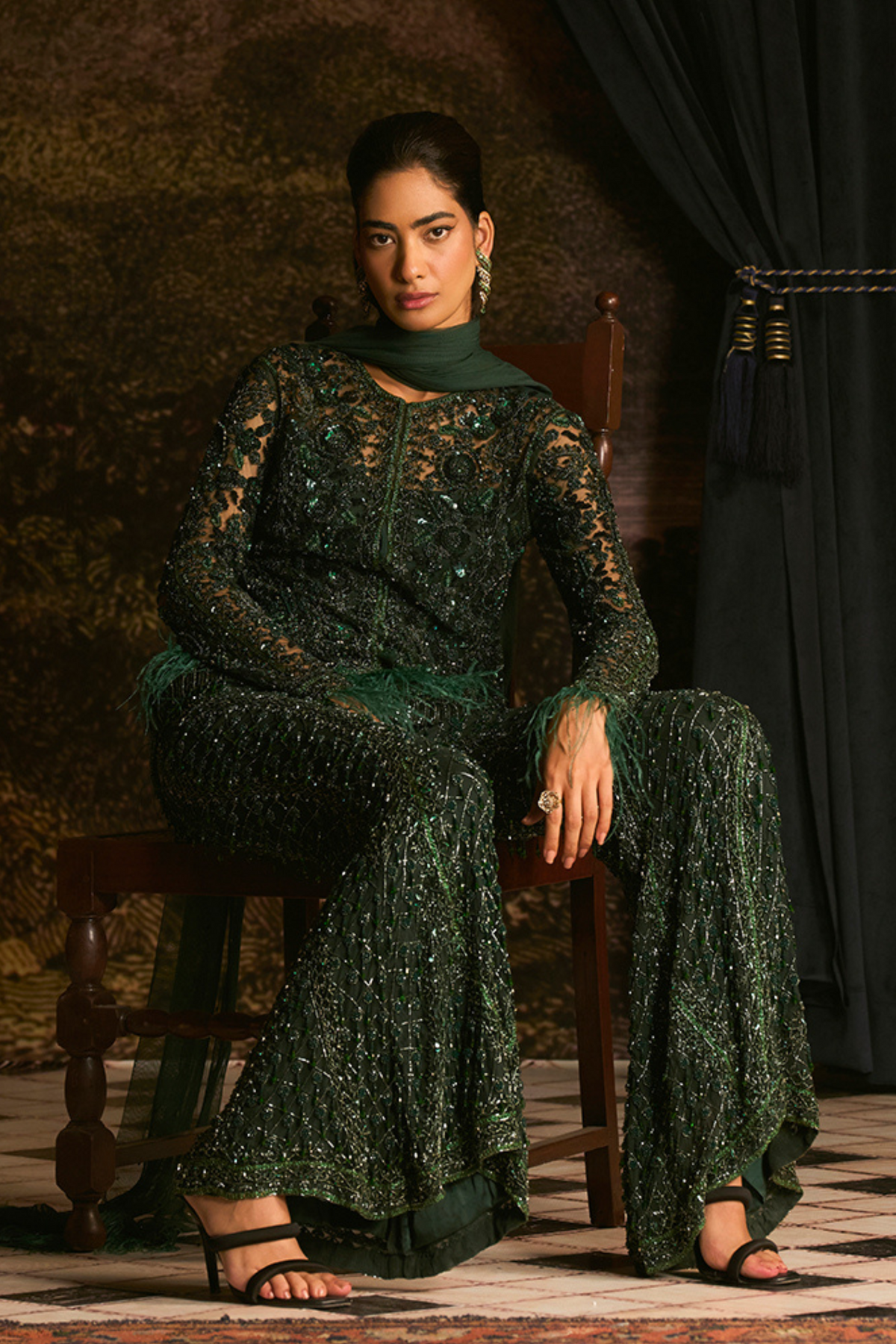 Emerald Green Sharara Set