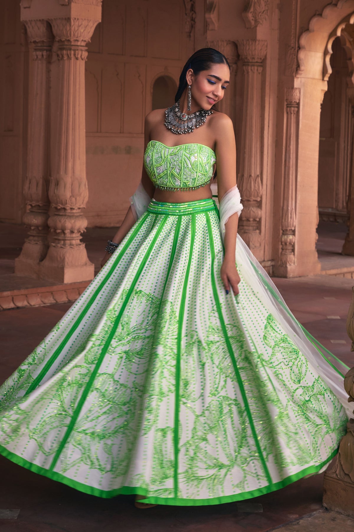 Neon Lehenga Set