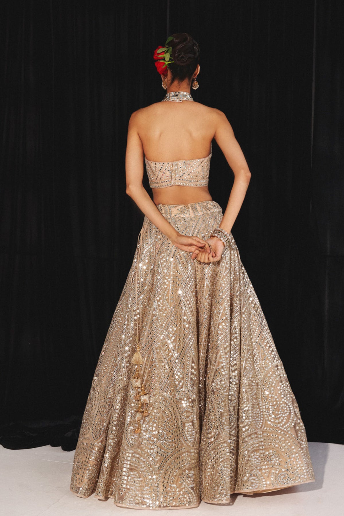 Diamond and Paisley Lehenga Set