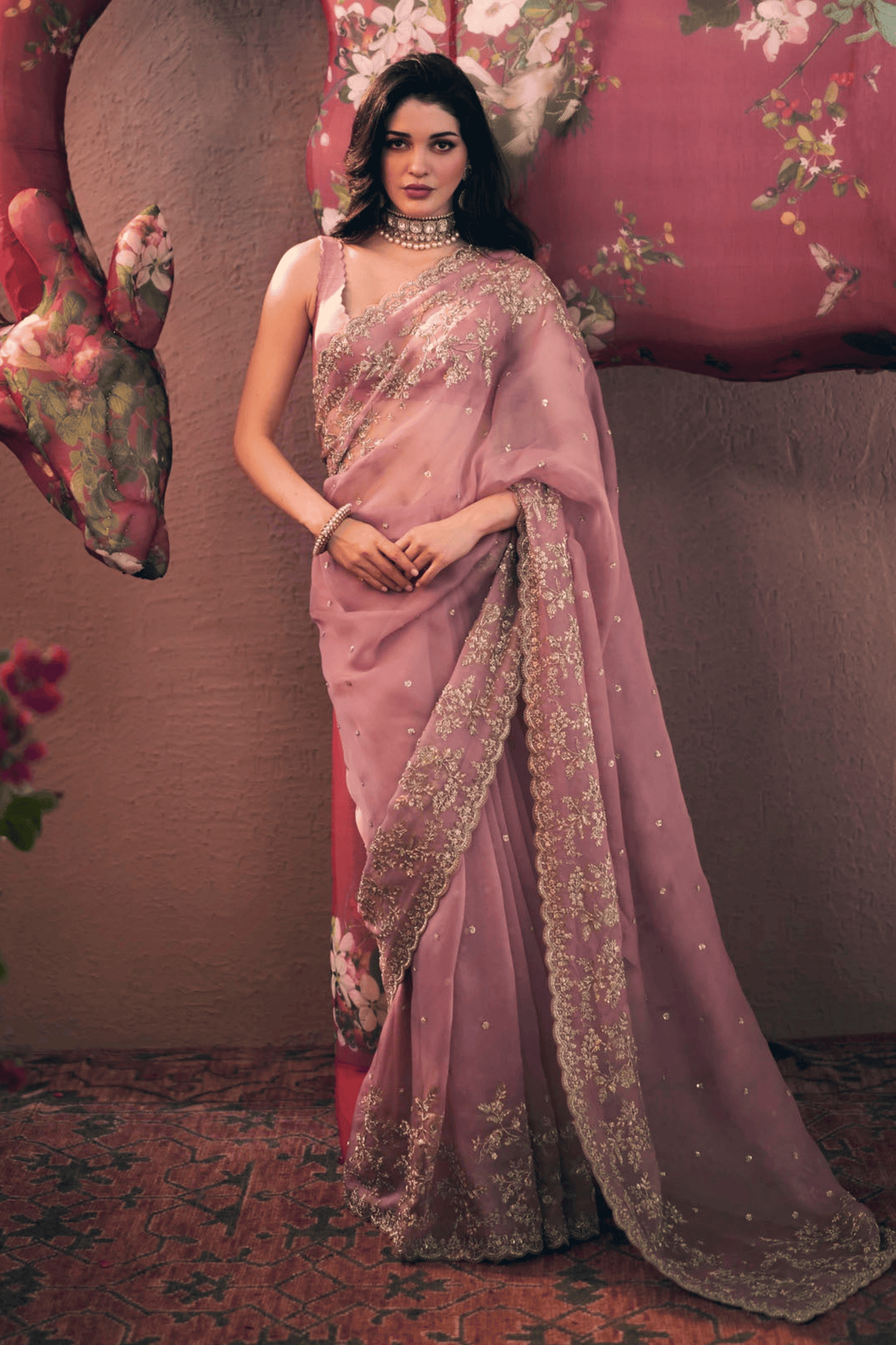 Pink Arwa Saree Set