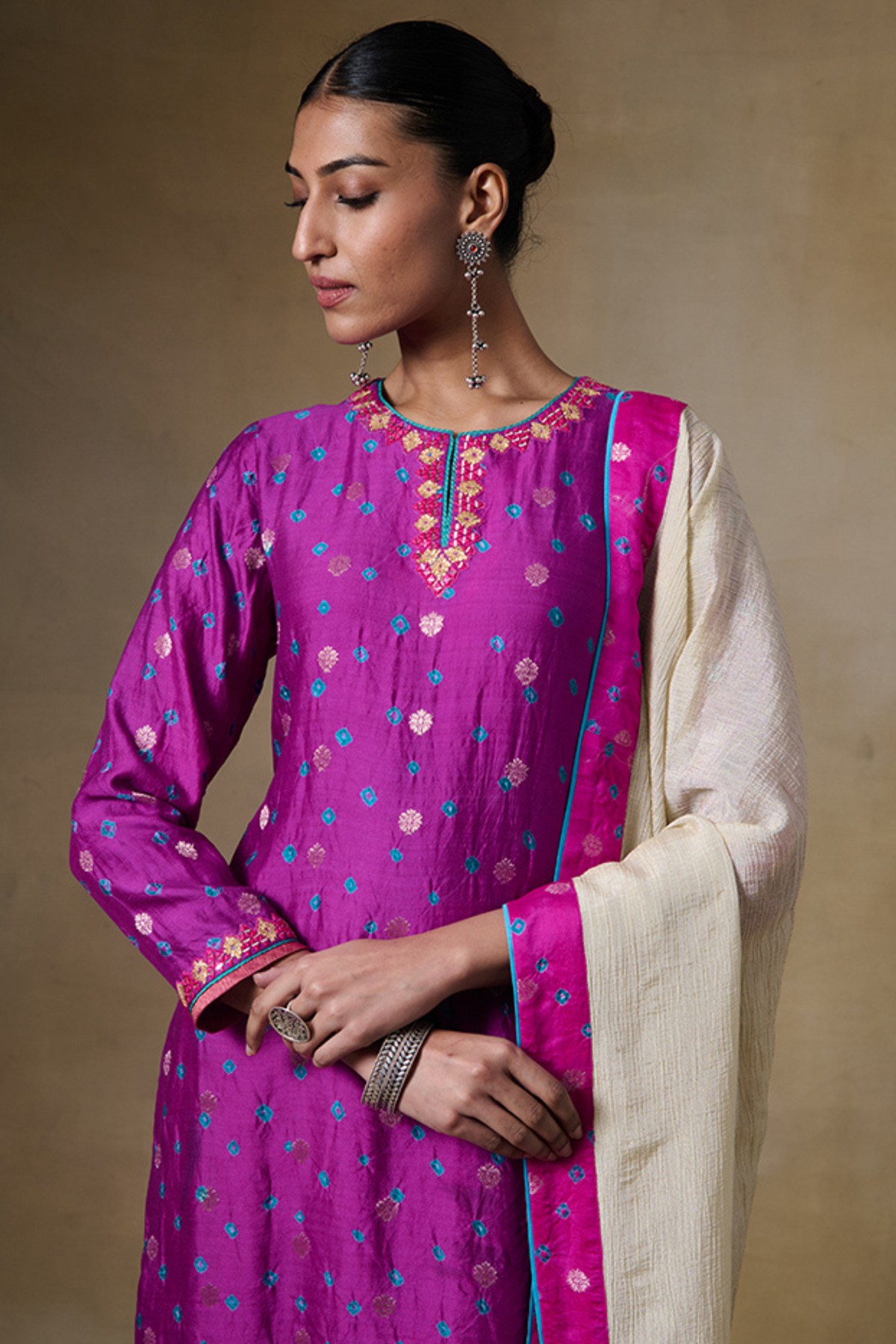 Bundi Kurta Set in Pink