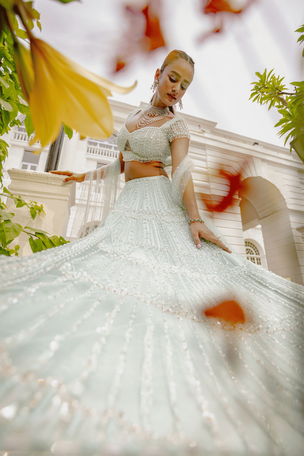 Aqua Green Lehenga Set