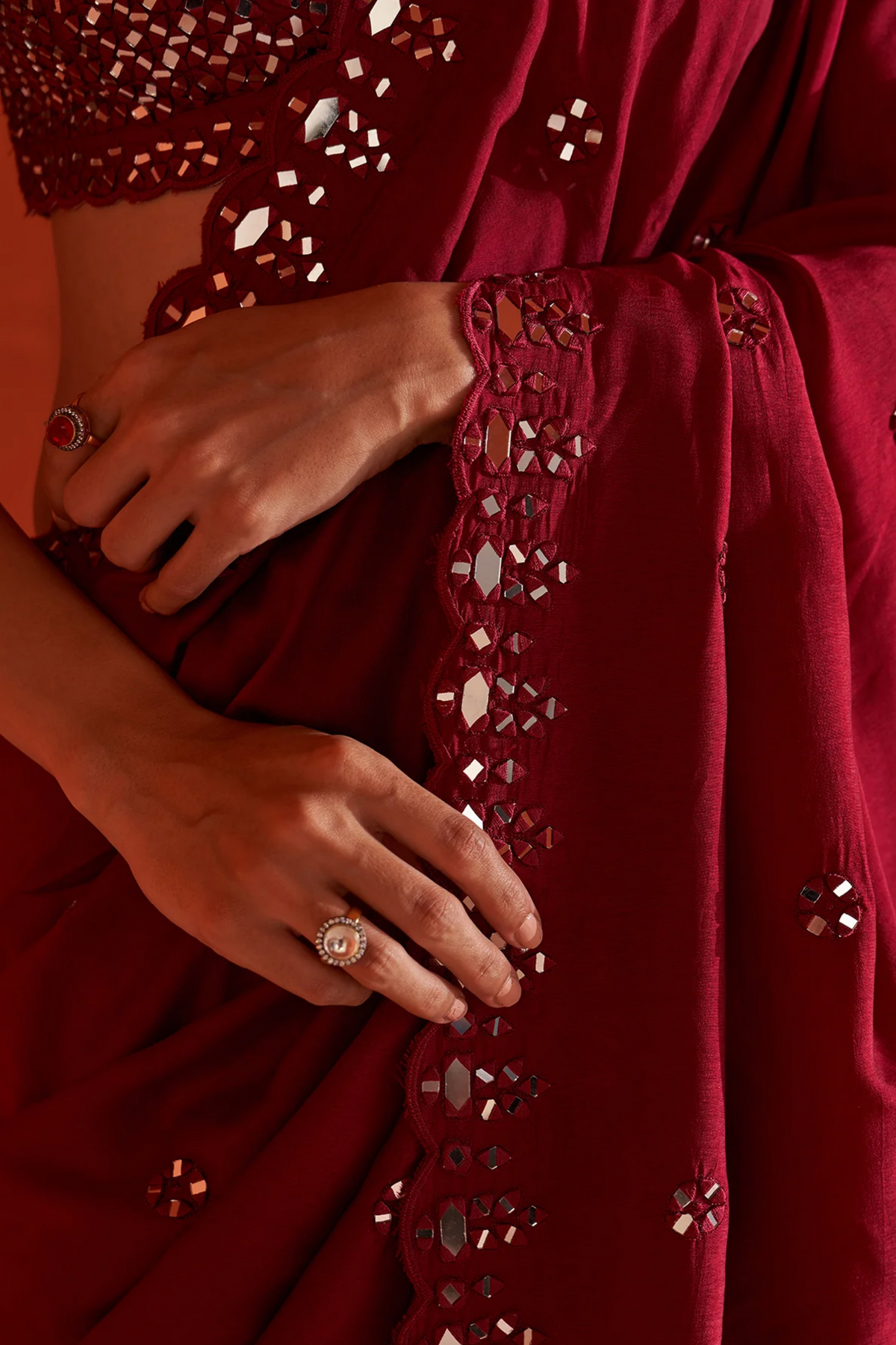 Maroon Silk Saree