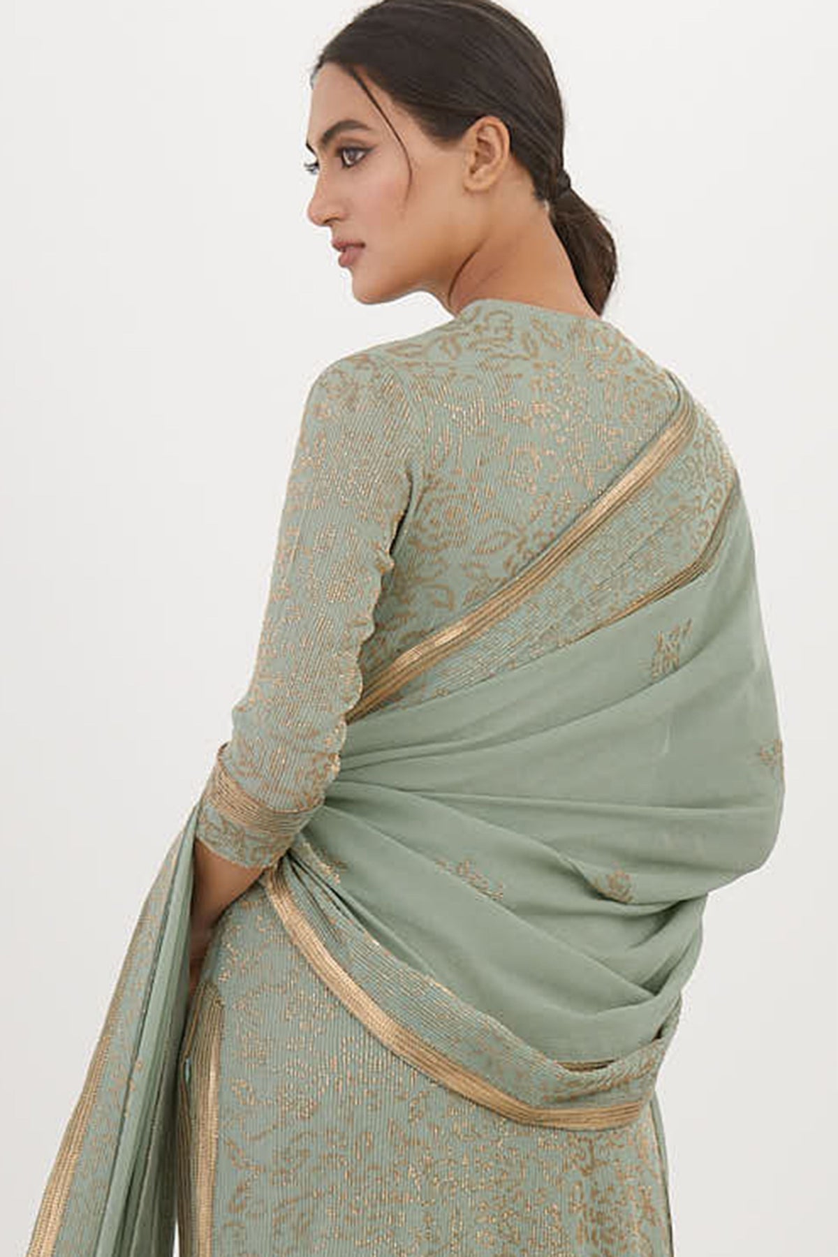 Sea Green Cutdana Sharara Set