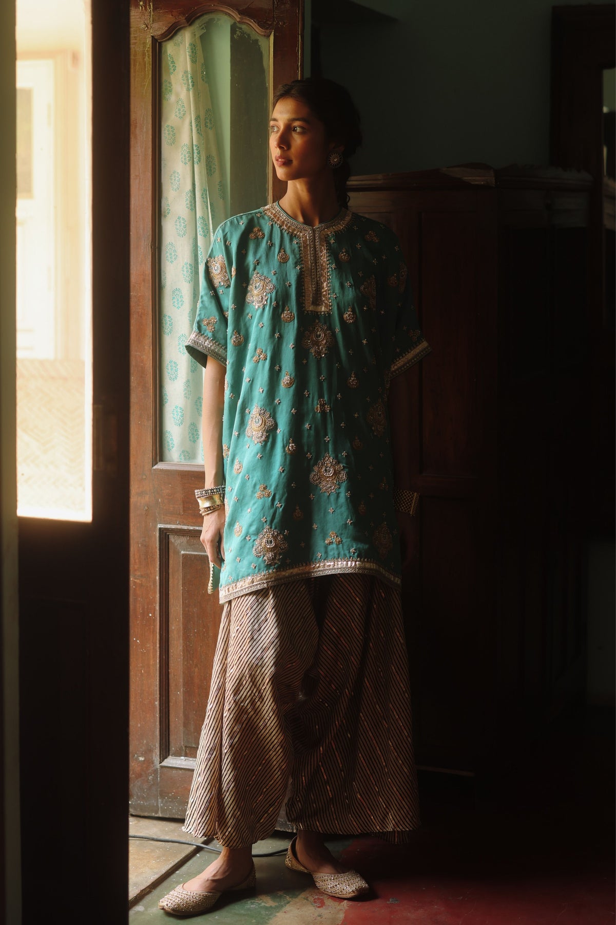 Halfmoon Turquoise Kaftan Set