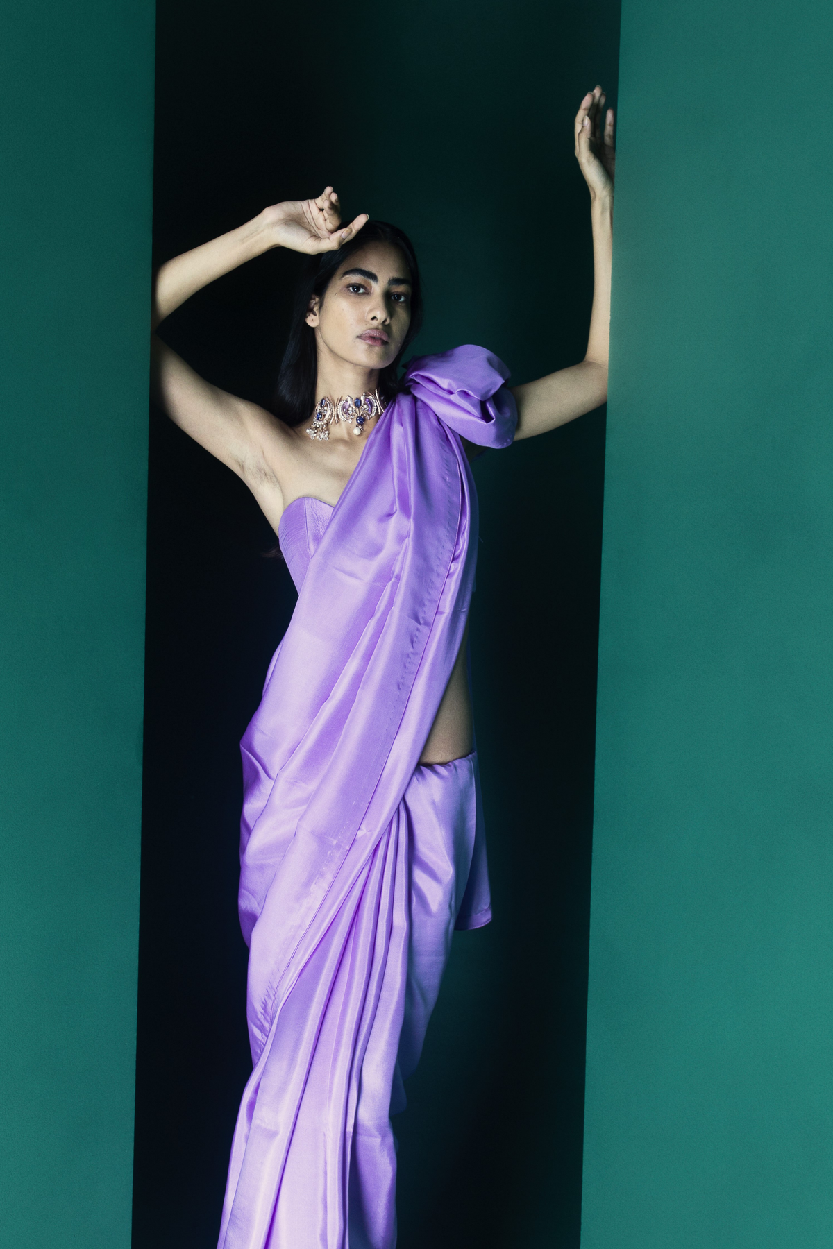 Handwoven Orchid Violet Silk Sari