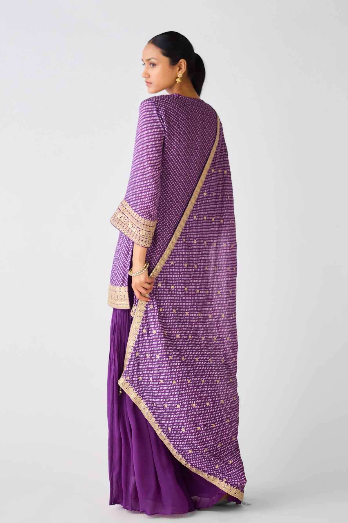 Purple Work Sharara Set