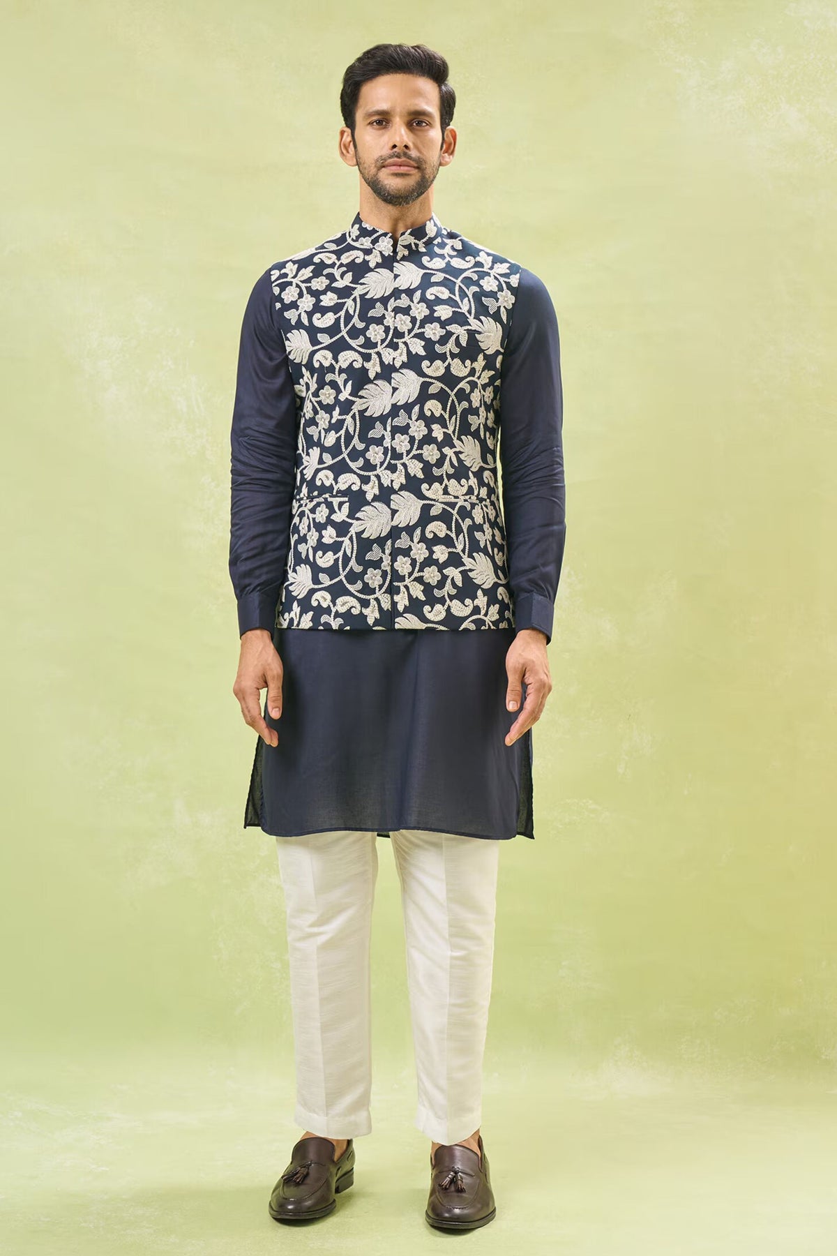 Royal Embroidered Nehru Jacket Set