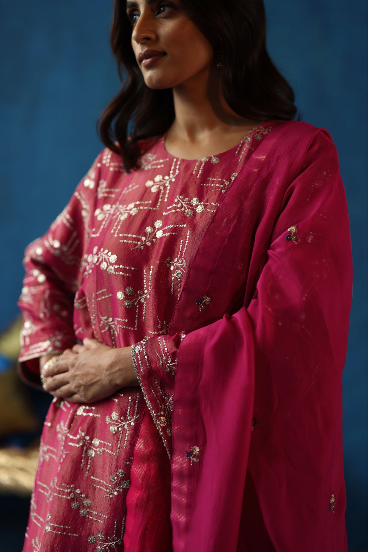 Fuchsia Aam Panna Kurta Set