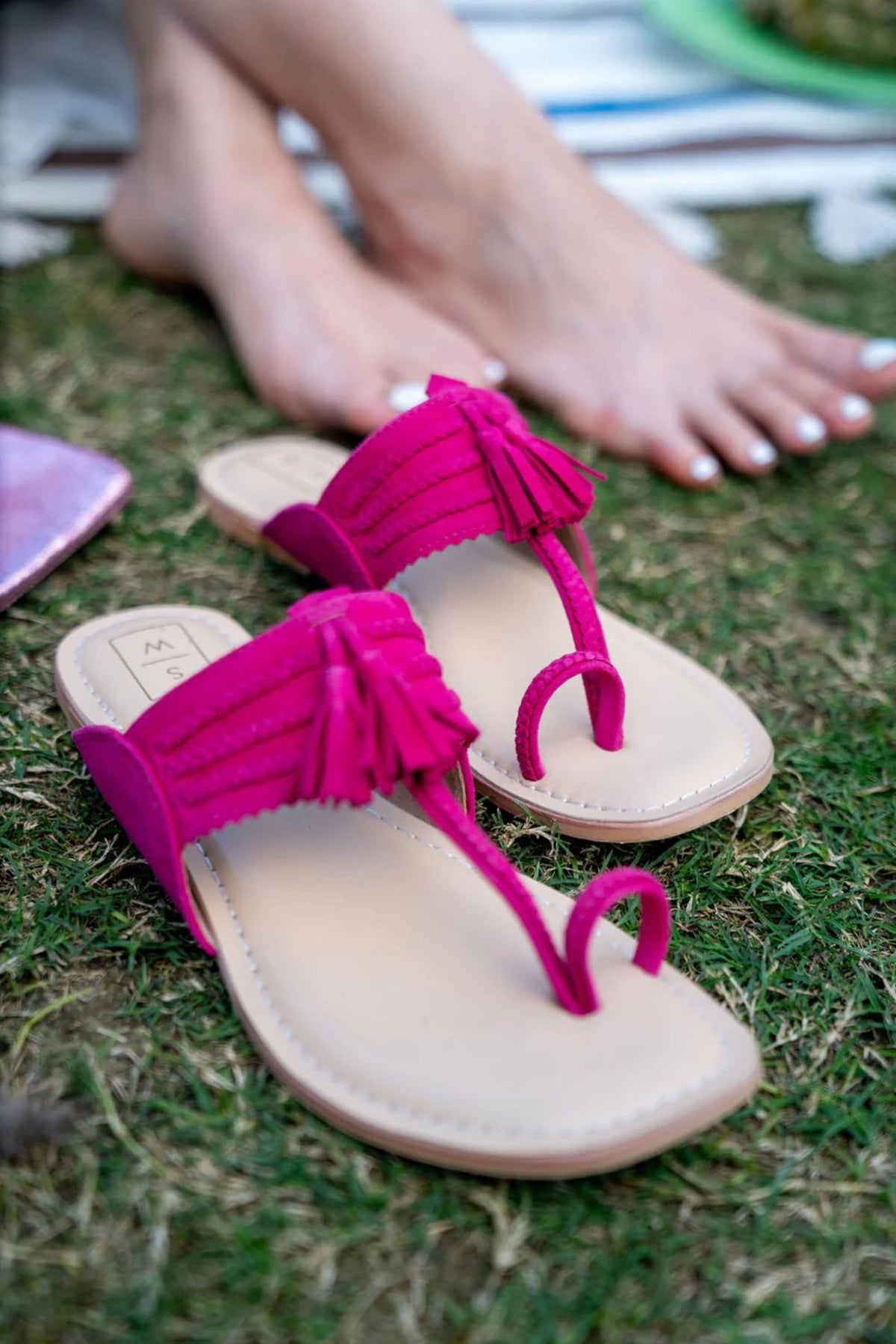 Fushsia Kolhapuri Sandals