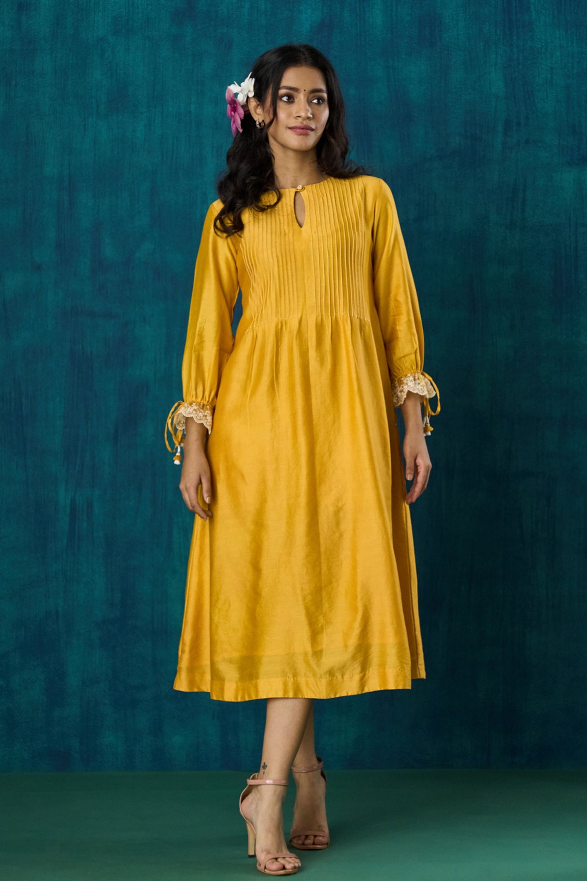 Mango Yellow Flowy Kurta Sets