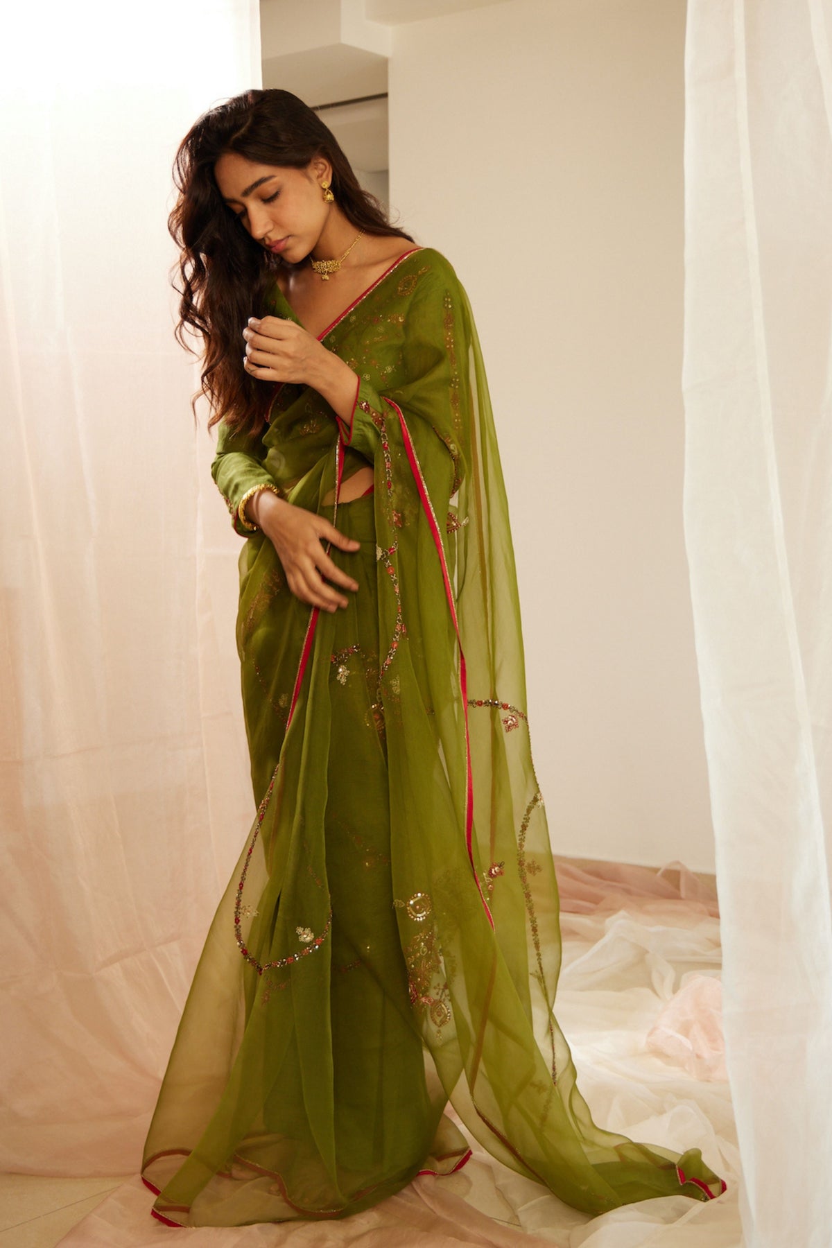 Green Dhuleti Saree