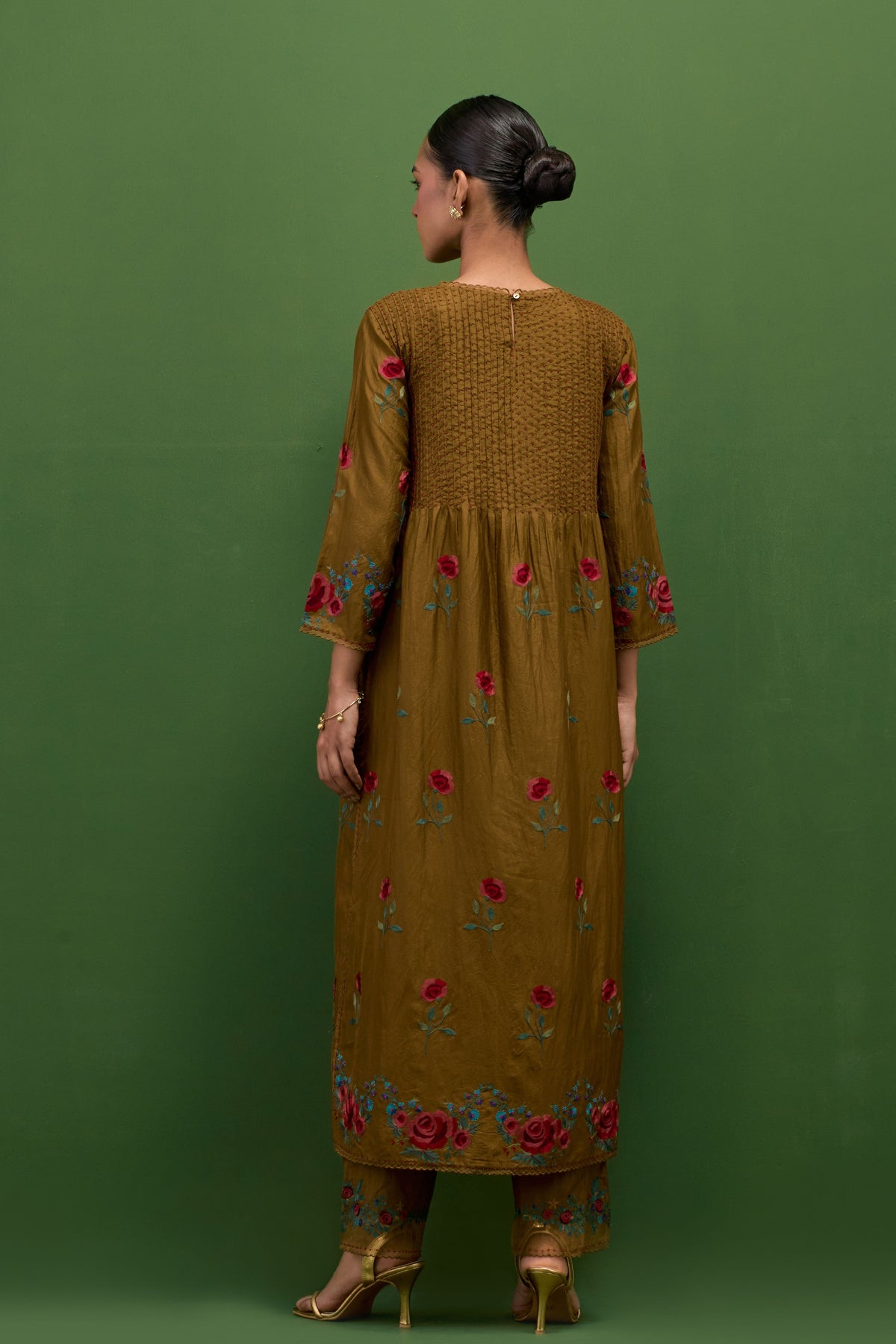 Golden Olive Kurta Set