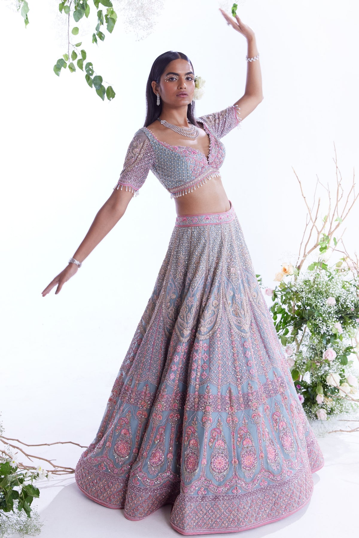 Powder Blue Lehenga Set