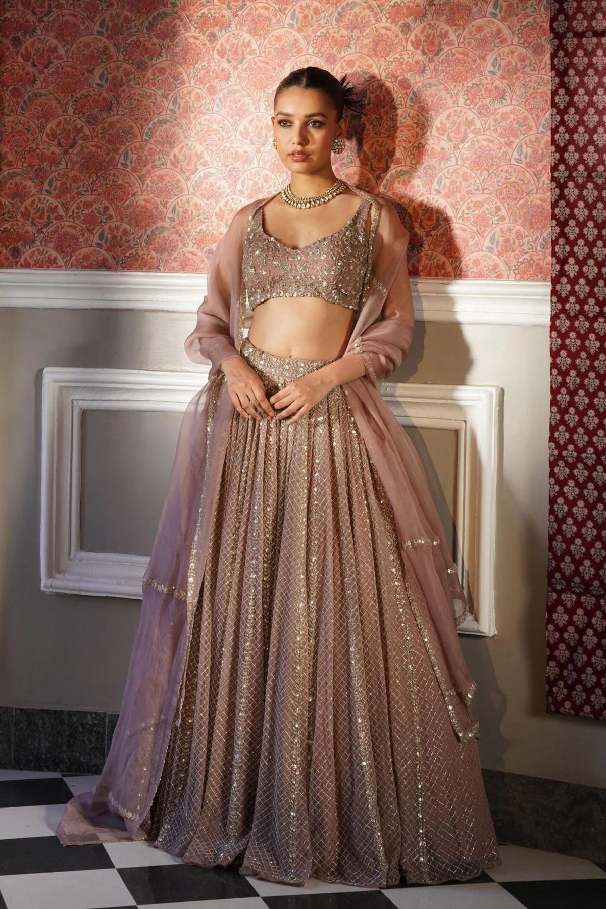 Onion Pink Lehenga Set