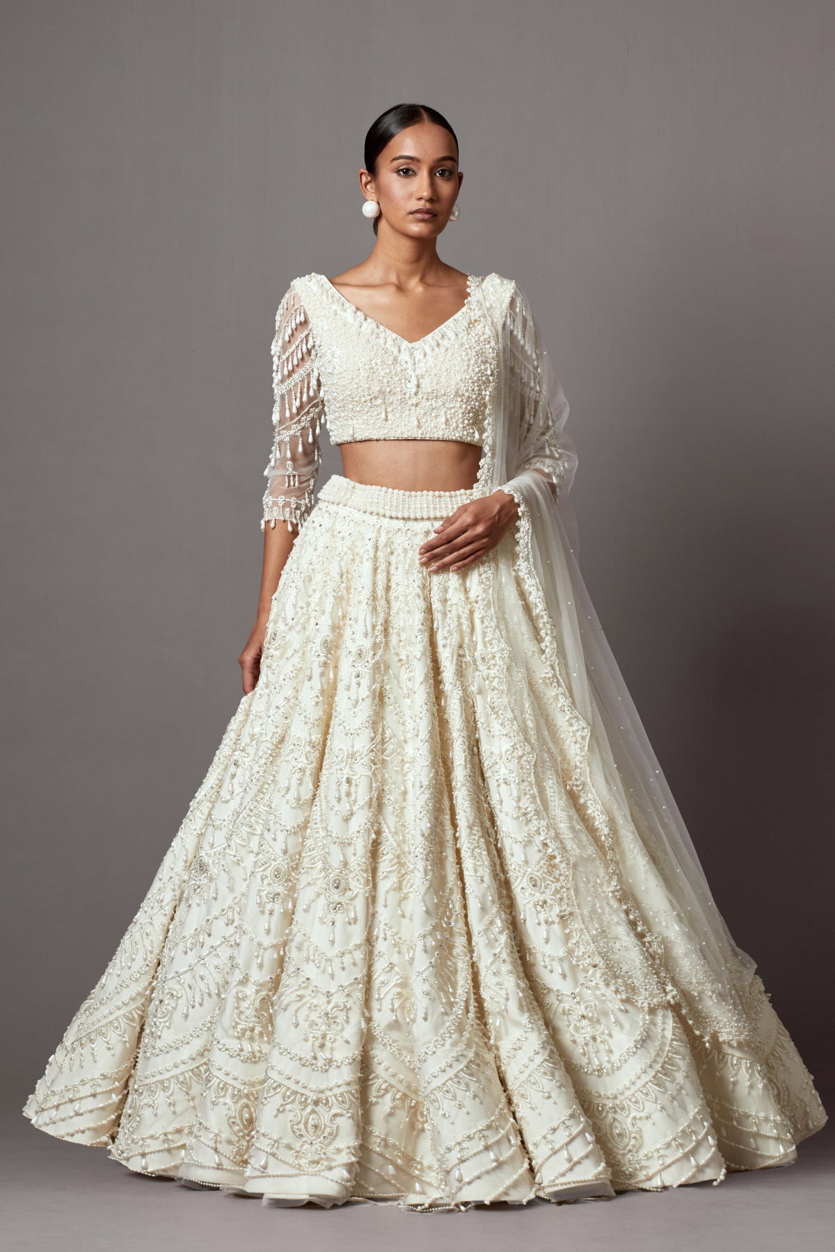 Ivory Lehenga Set