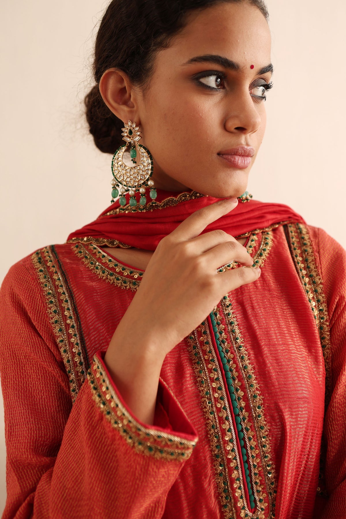 Tomato Red Kurta Set