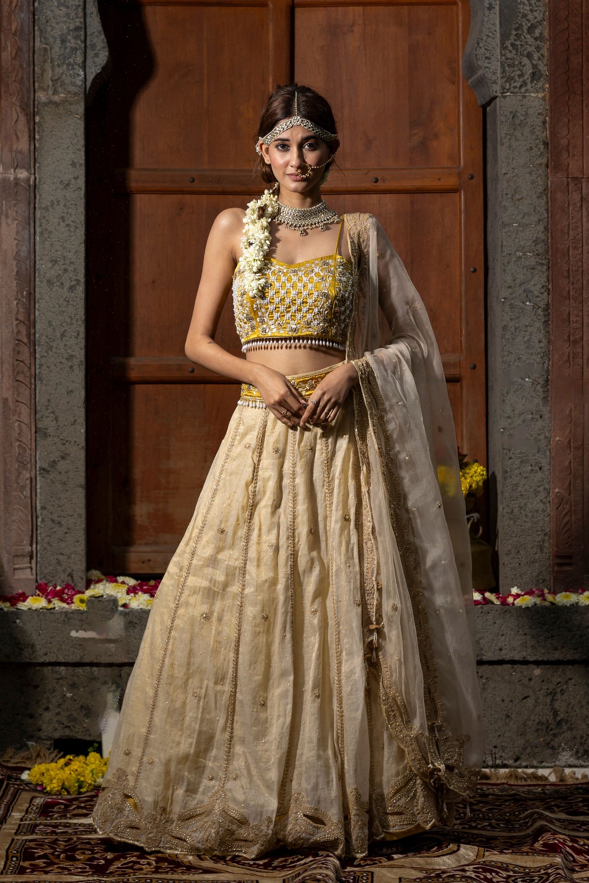 Beige Lehenga Set