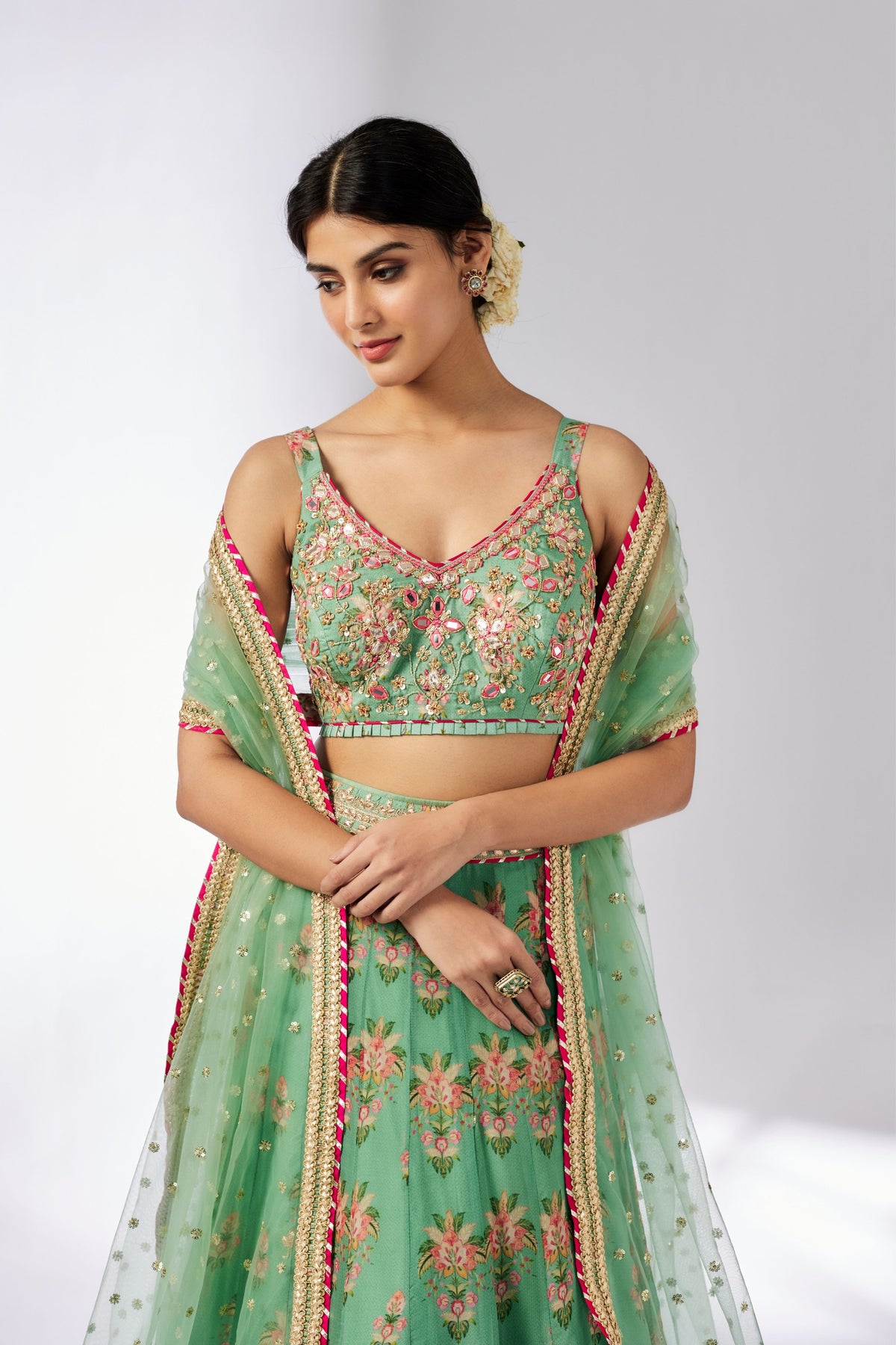 Mint Malini Lehenga Set