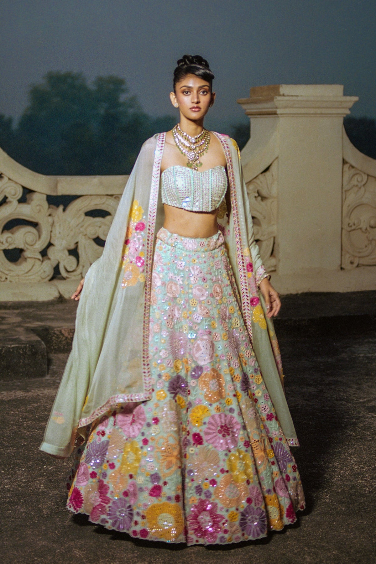 Mint Iris Lehenga Set