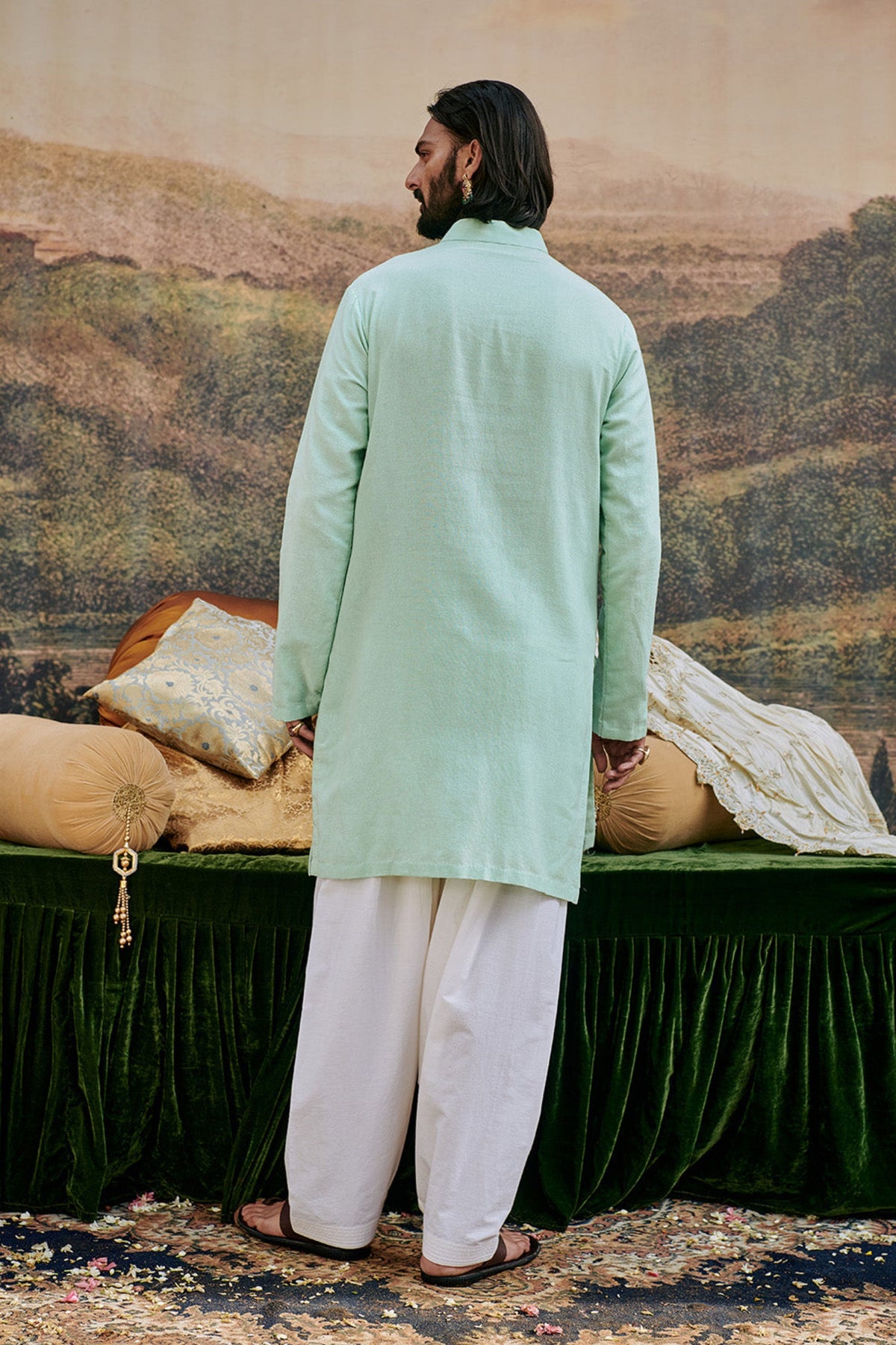 Aasmani Kurta Set and Stole