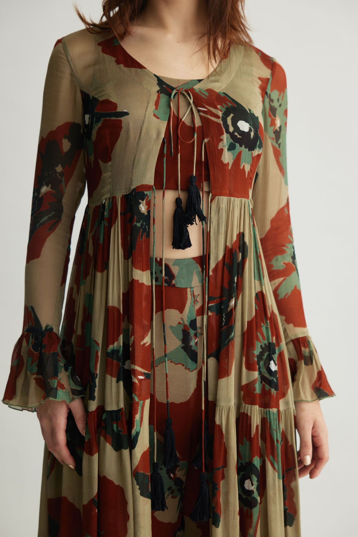 Floral Three Layer Cape