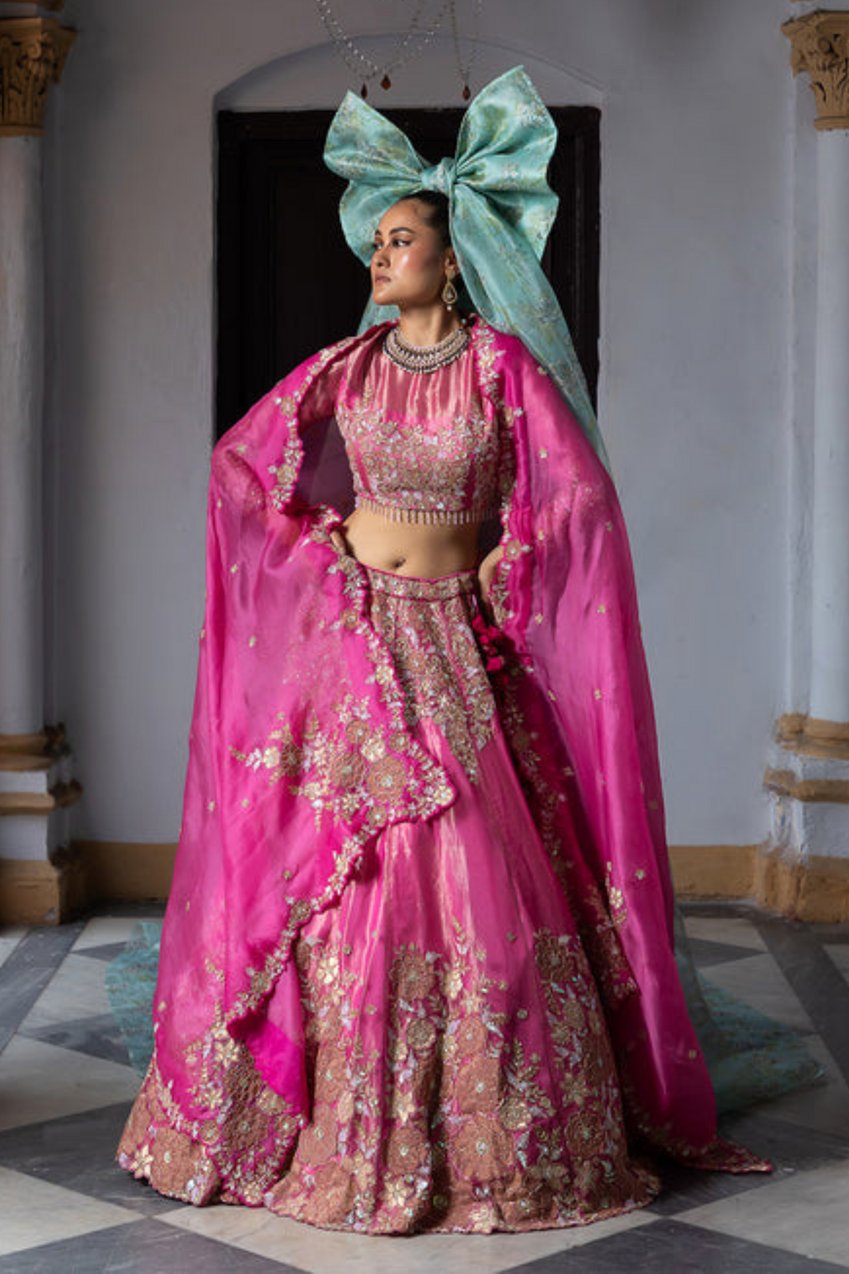 Classic Tissue Fabric Bridal Lehenga