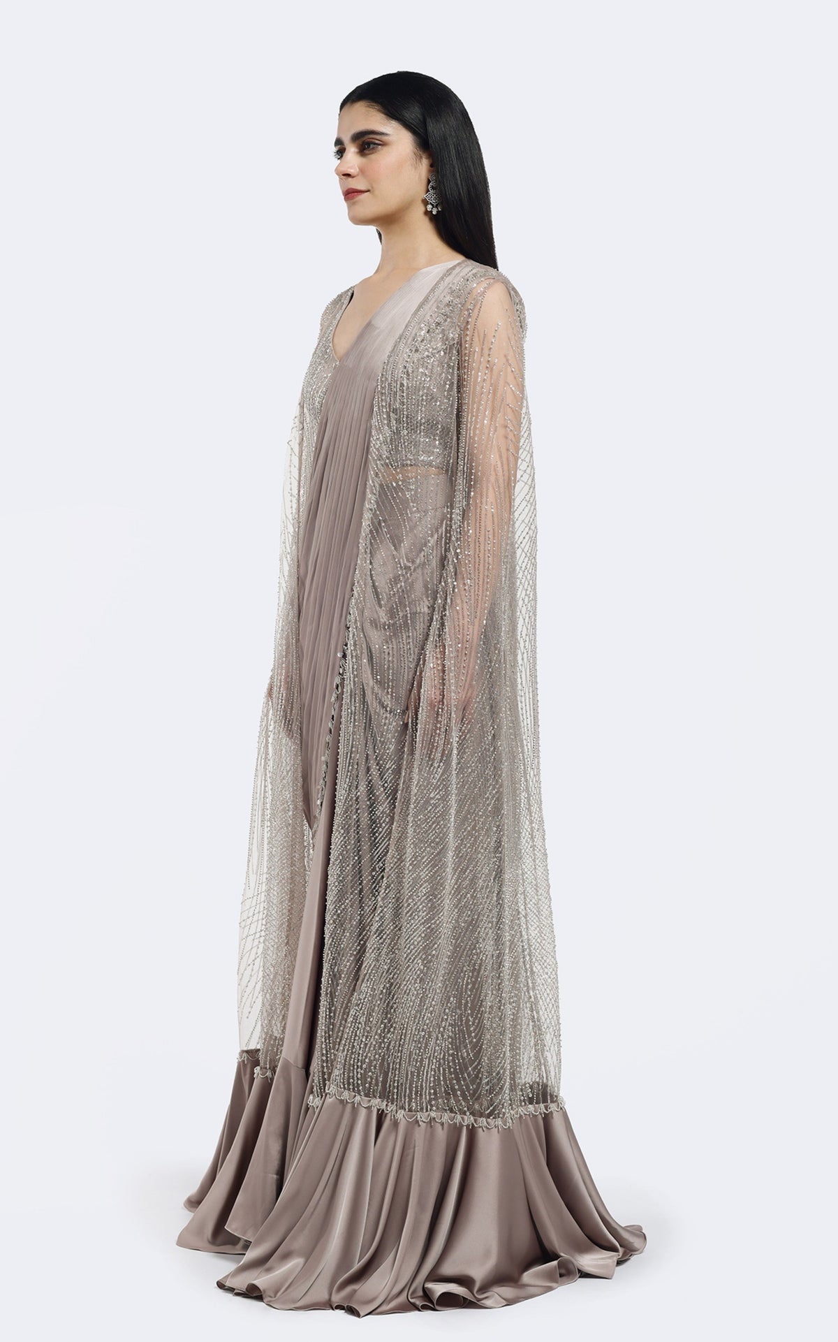 Drape Saree with Cape Jacket