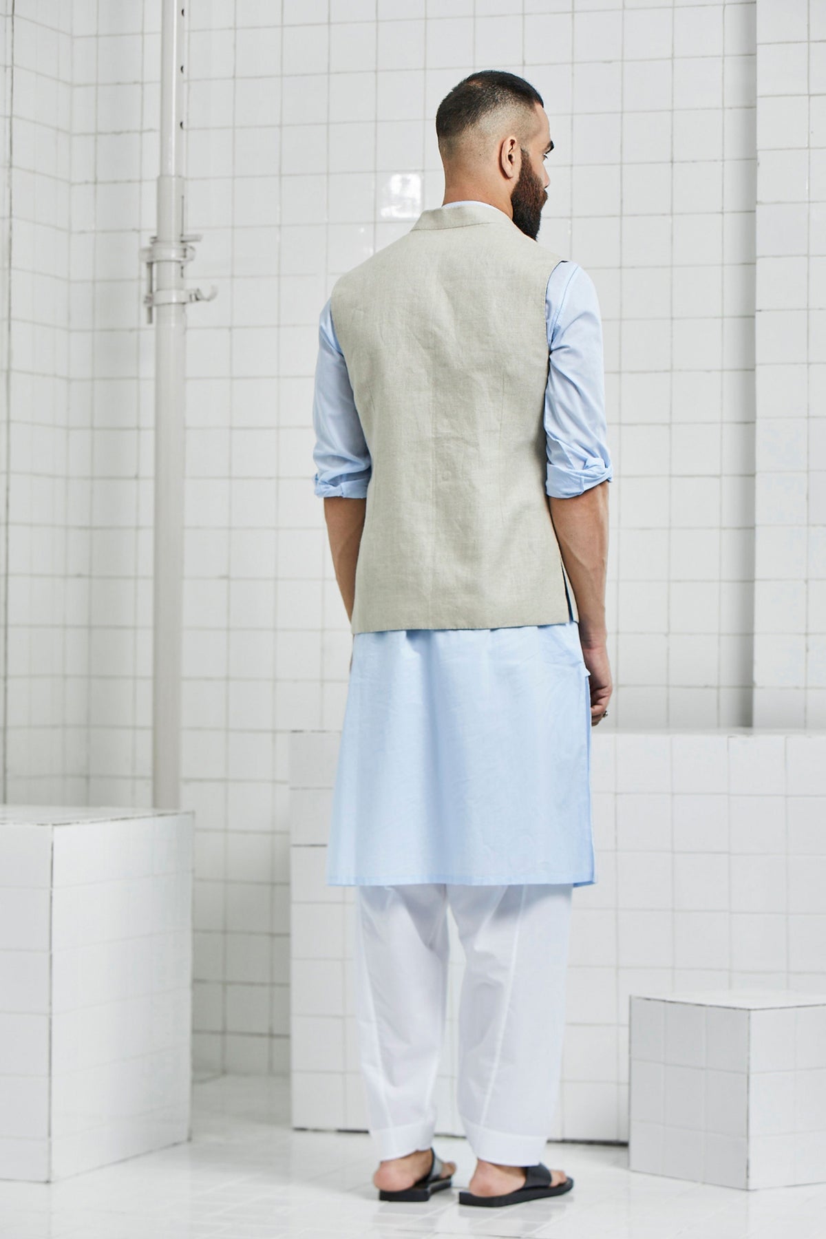 Beige Kundal Reversible Waist Coat