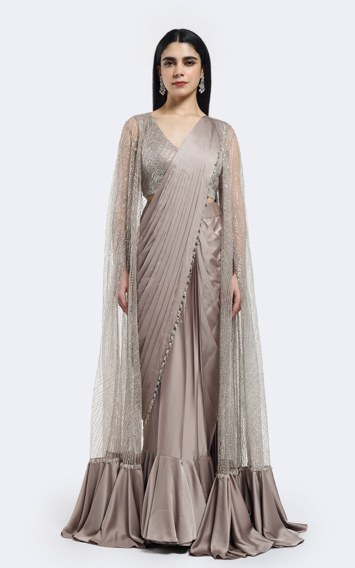 Drape Saree with Cape Jacket