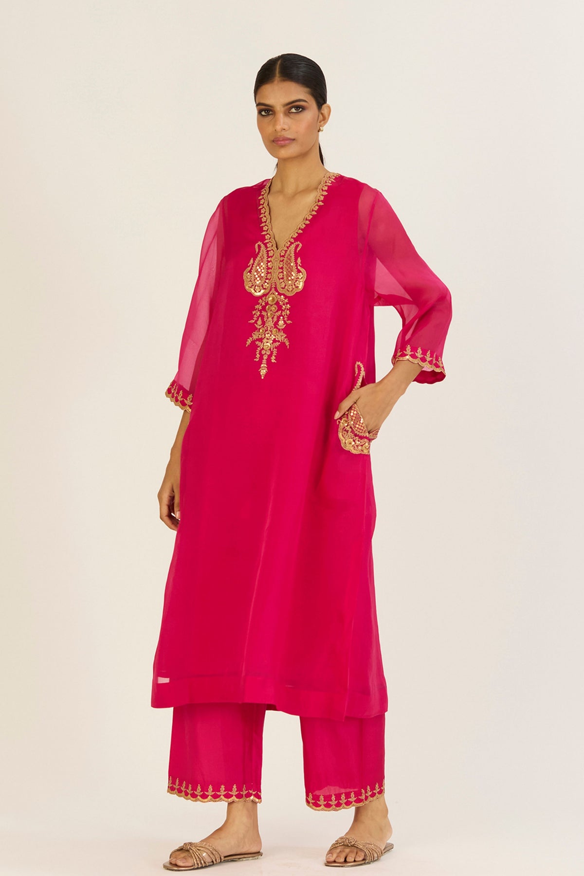 Rysa Fuschia Kurta &amp; Pants