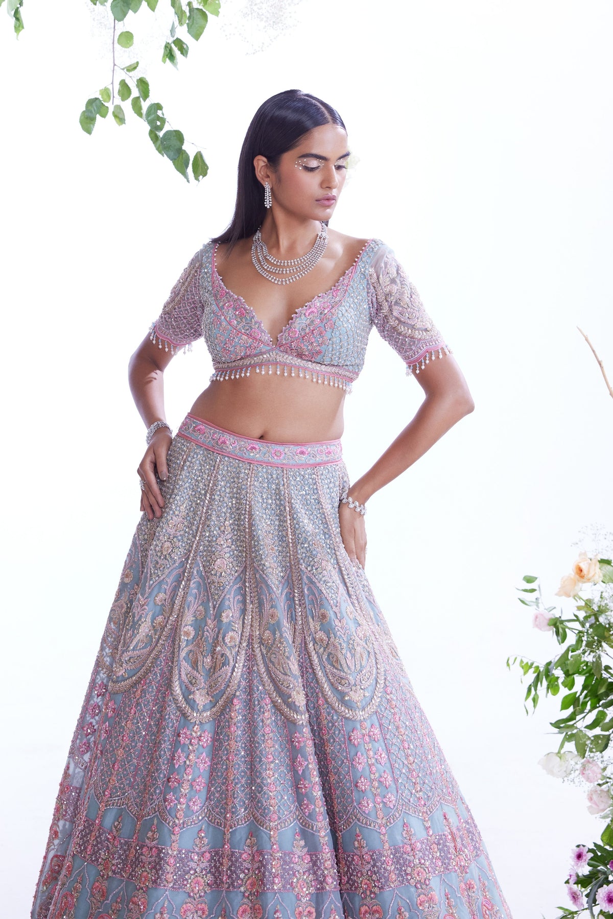 Powder Blue Lehenga Set