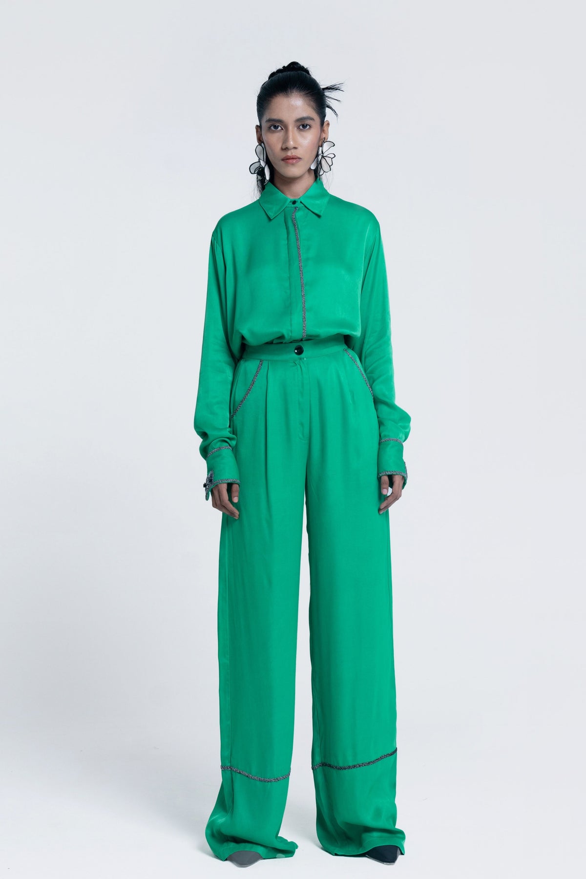 Echo Green Straight Trousers