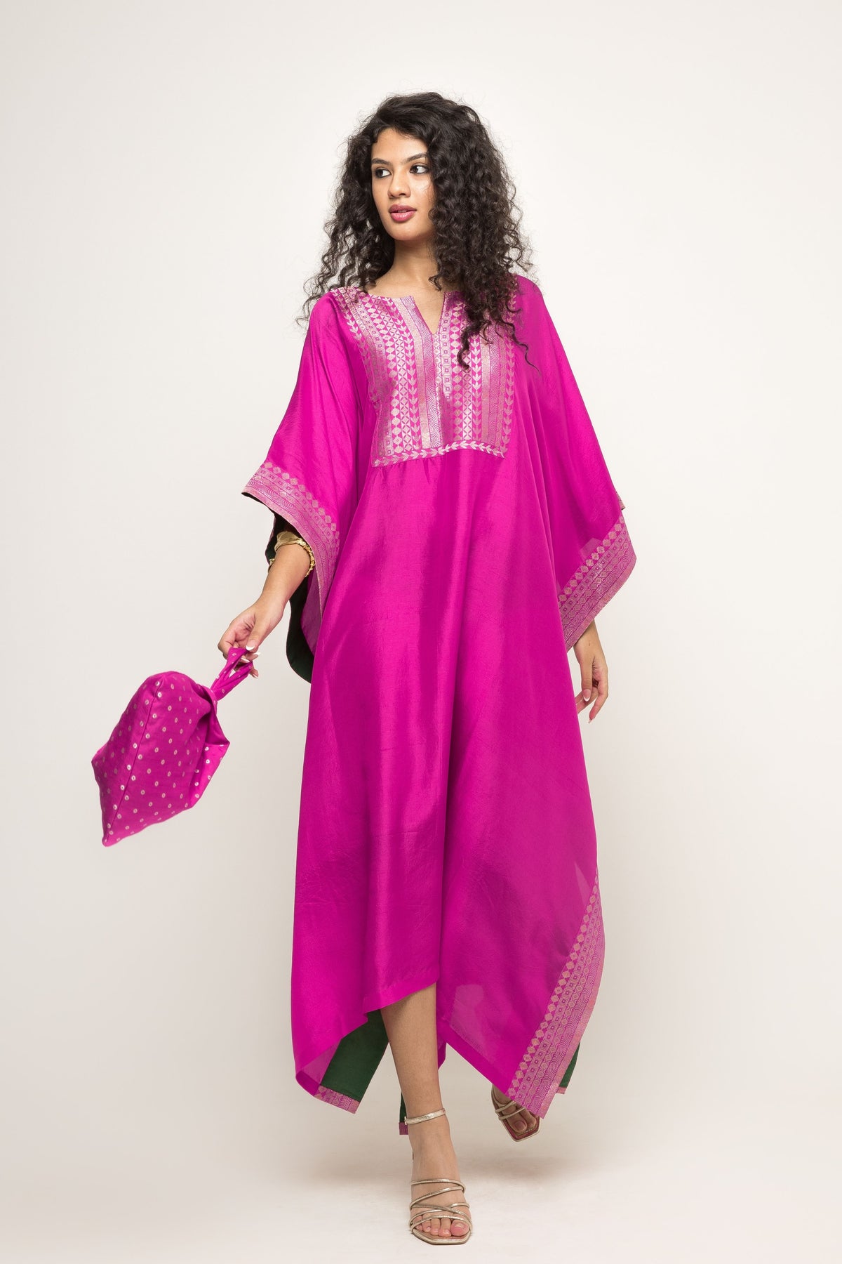 Siya Silk Pink Kaftan